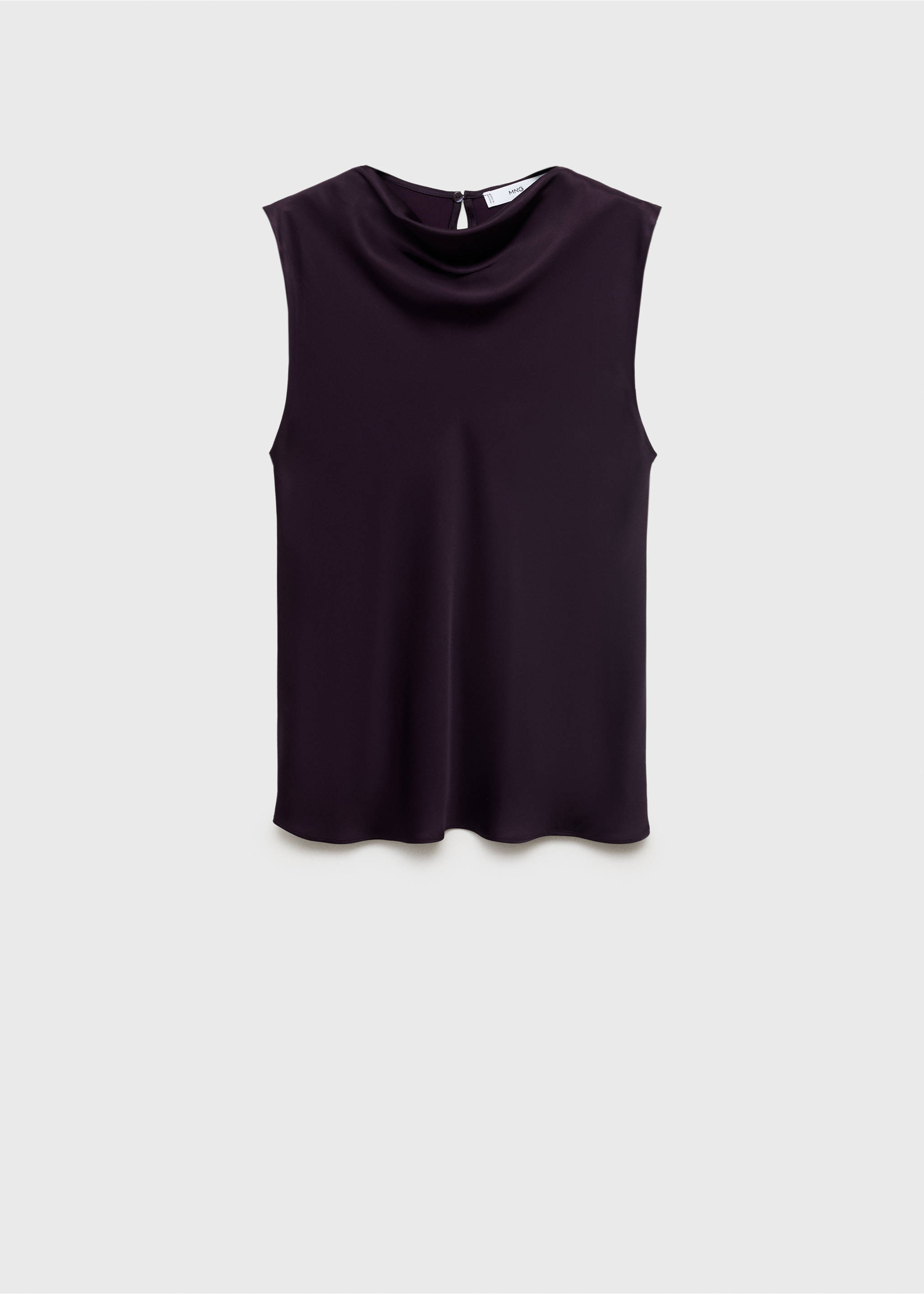 Blouse satin col bénitier - Article sans modèle, Bordeaux. Ref: 17064092-00.