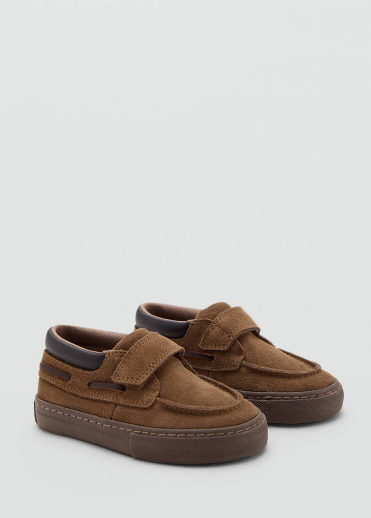 Velcro leather shoes — Chocolate