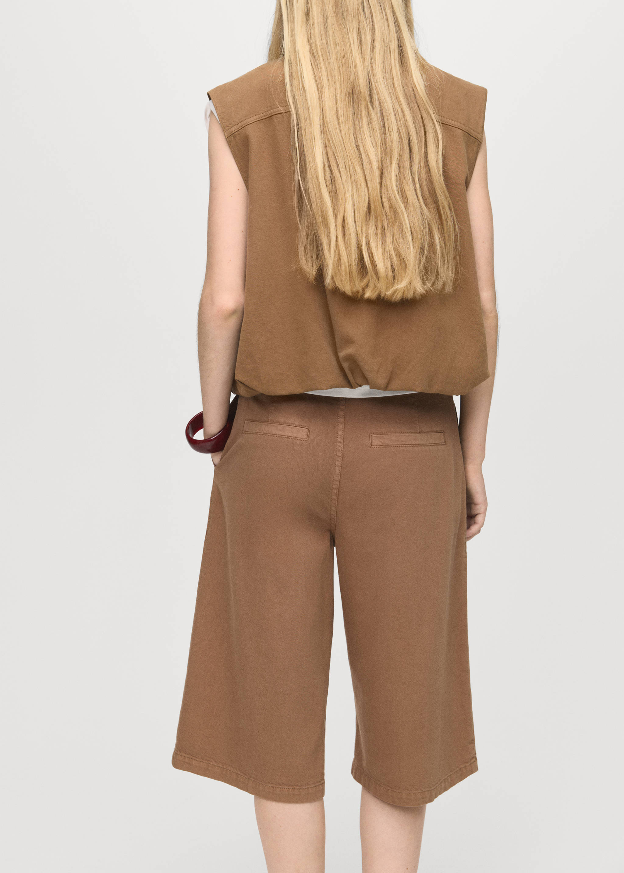 Denim jorts with belt - Reverse of the article