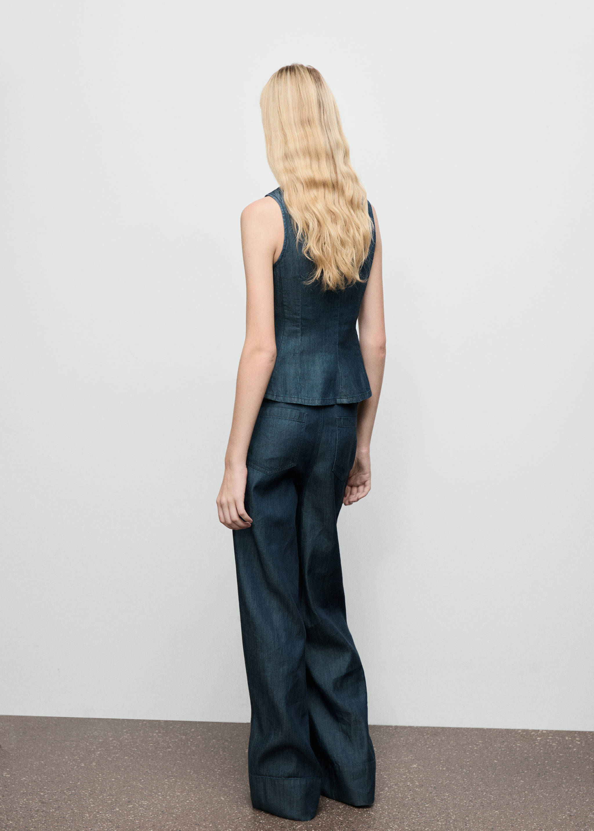 Pantalon denim large coutures - Verso de l’article