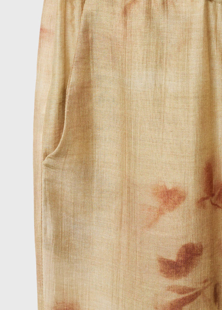 Leaf-print trousers — Sand