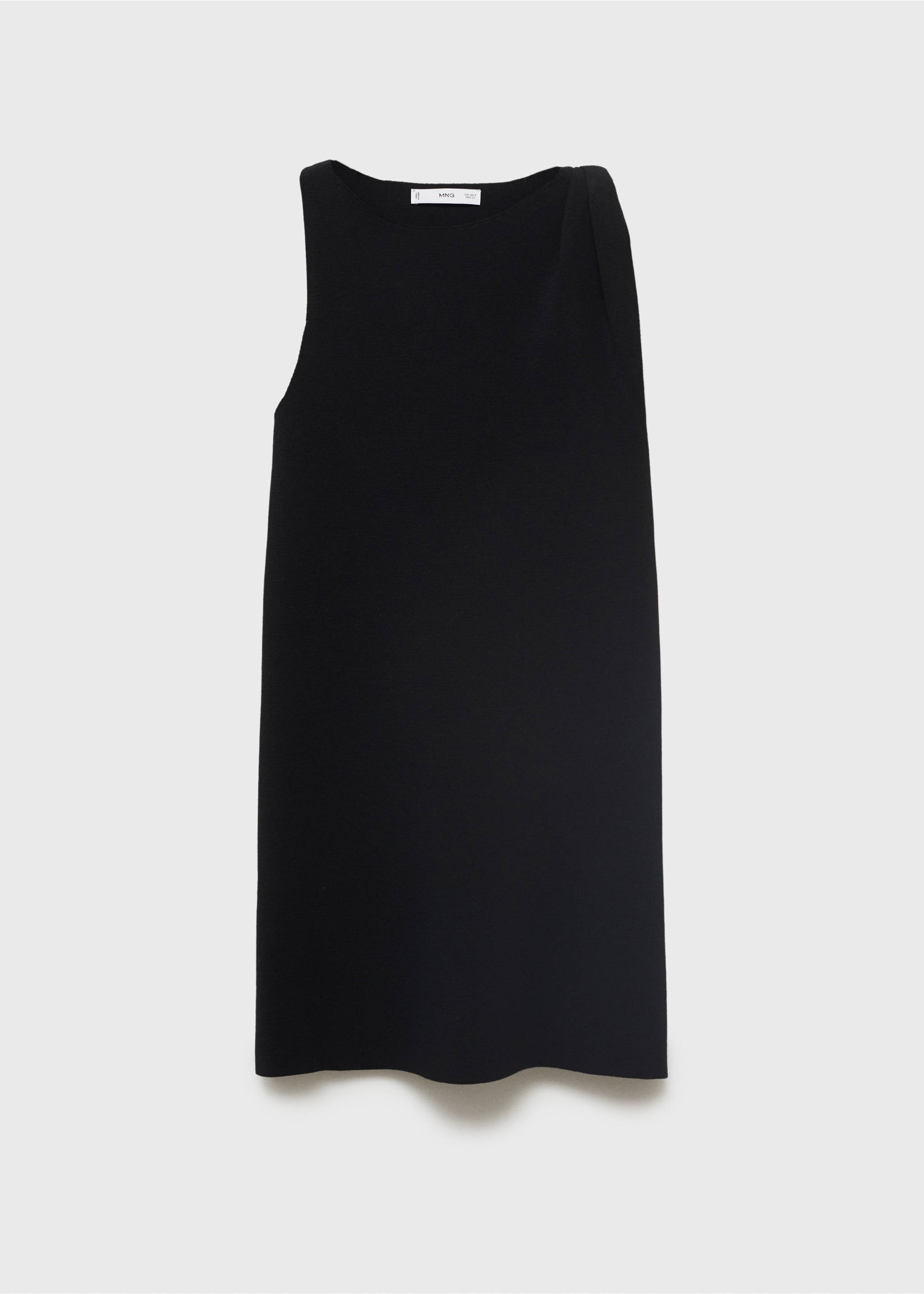 Asymmetrical knitted dress with strap - Article without model, Black. Ref: 17064104-00.