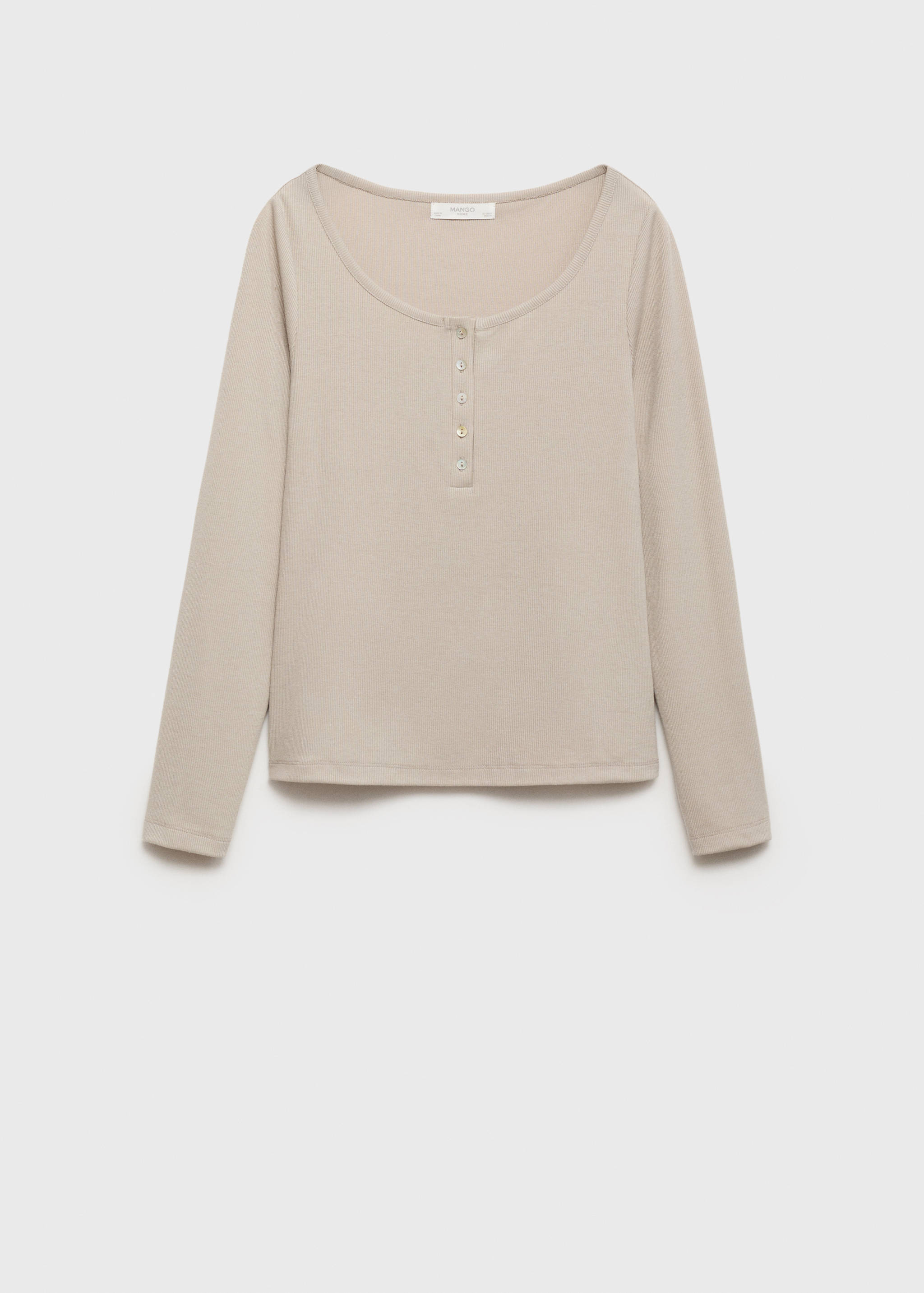 T-shirt maille côtelée boutons - Article sans modèle