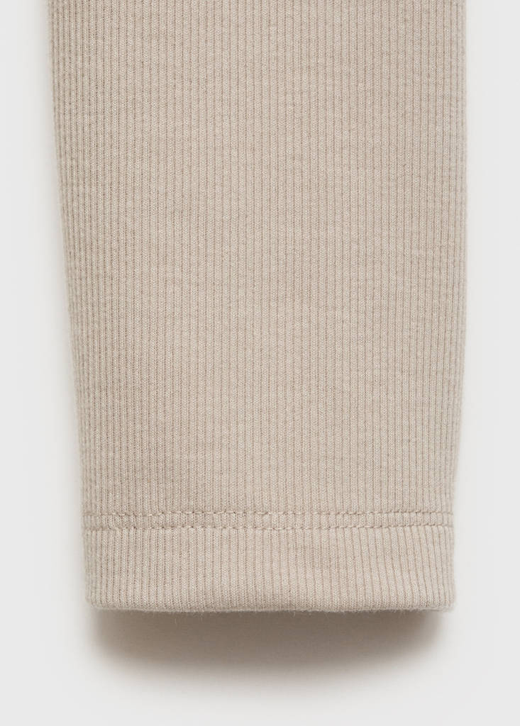 Ribbed knit button-down T-shirt — Light/Pastel Grey