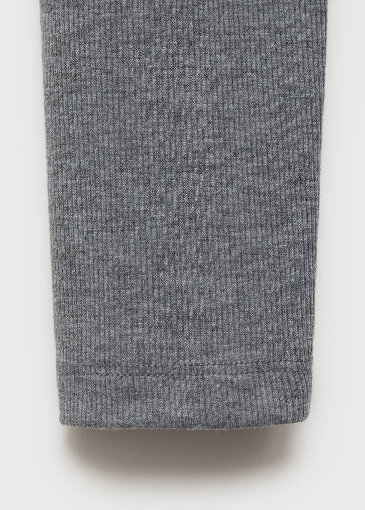 Ribbed knit button-down T-shirt — Medium Heather Grey