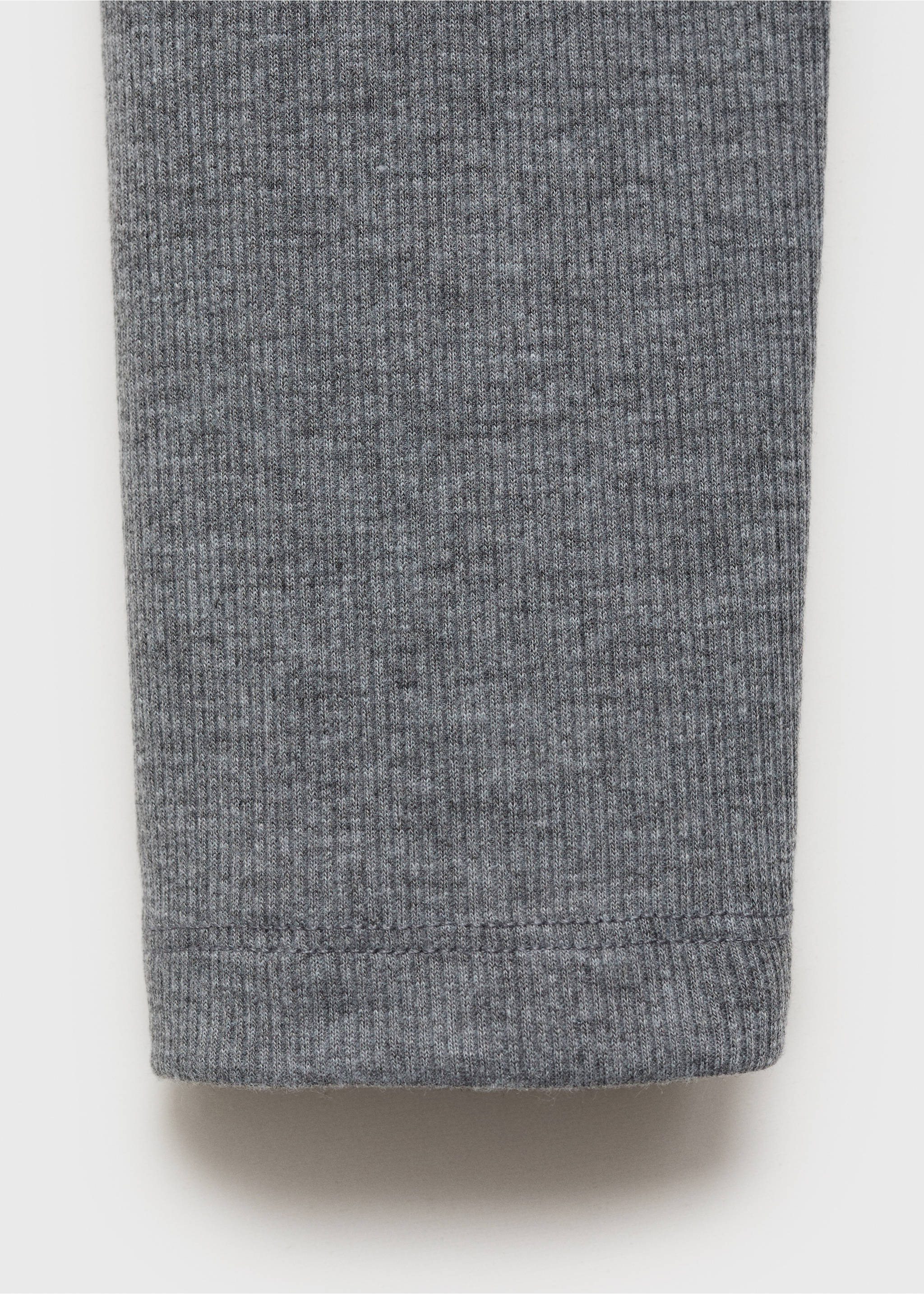 T-shirt maille côtelée boutons - Détail de l'article 0, Gris chiné moyen. Ref: 17064109-00.