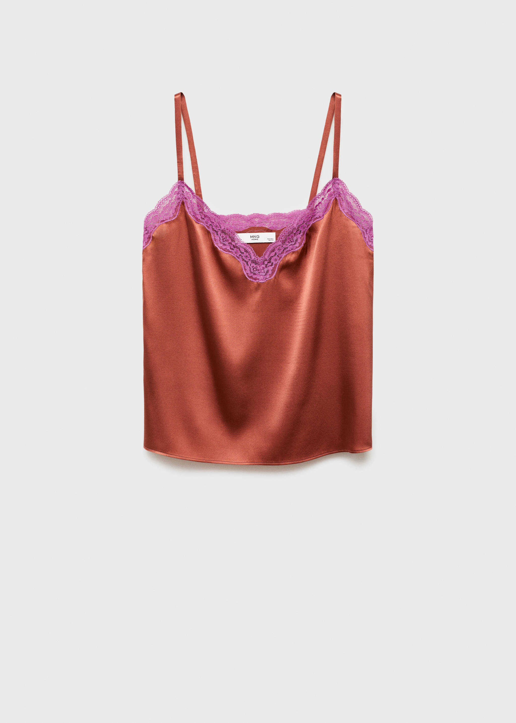 Sidentopp med kontrasterande spetsdetaljer - Artikel utan modell