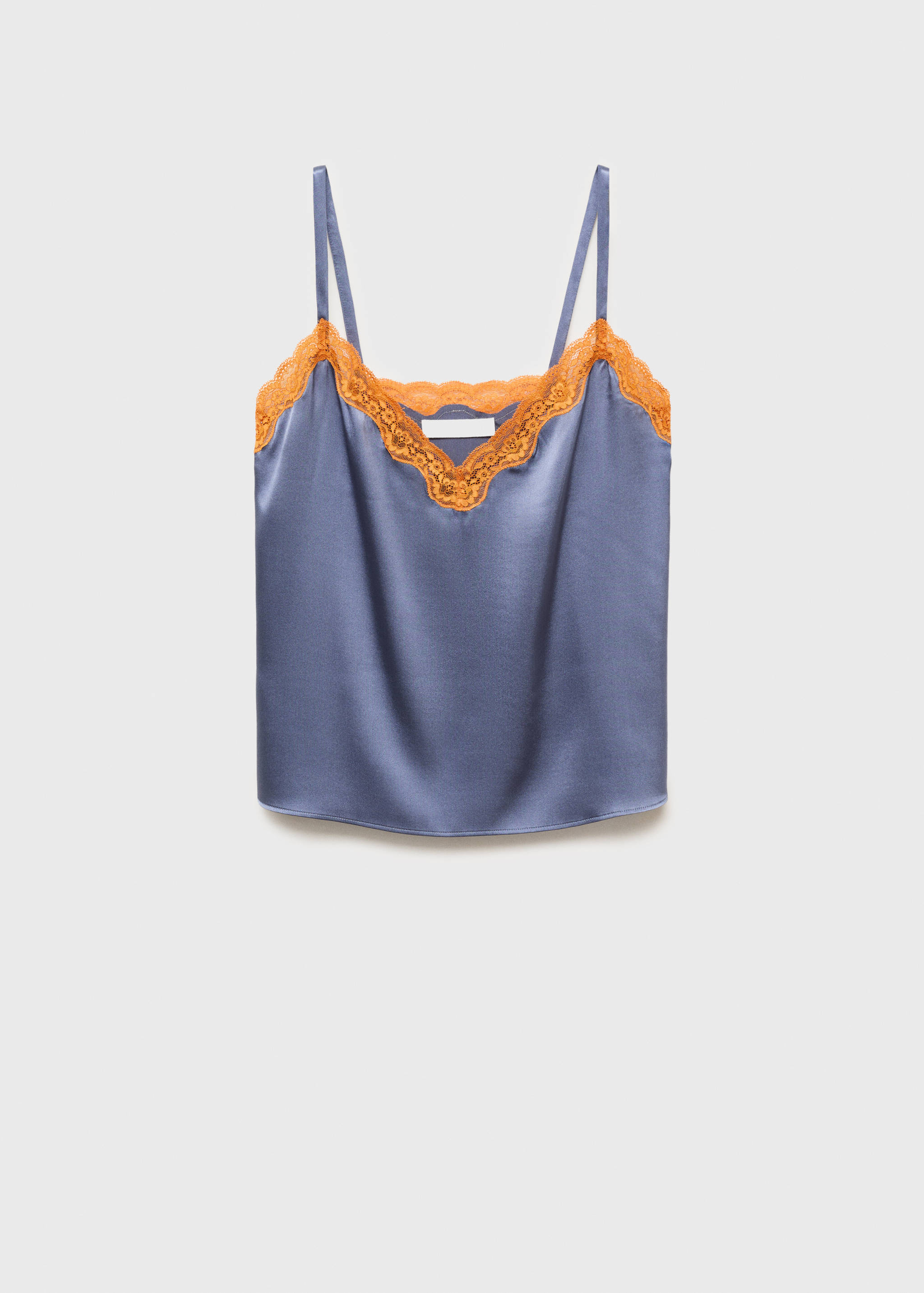 Sidentopp med kontrasterande spetsdetaljer - Artikel utan modell