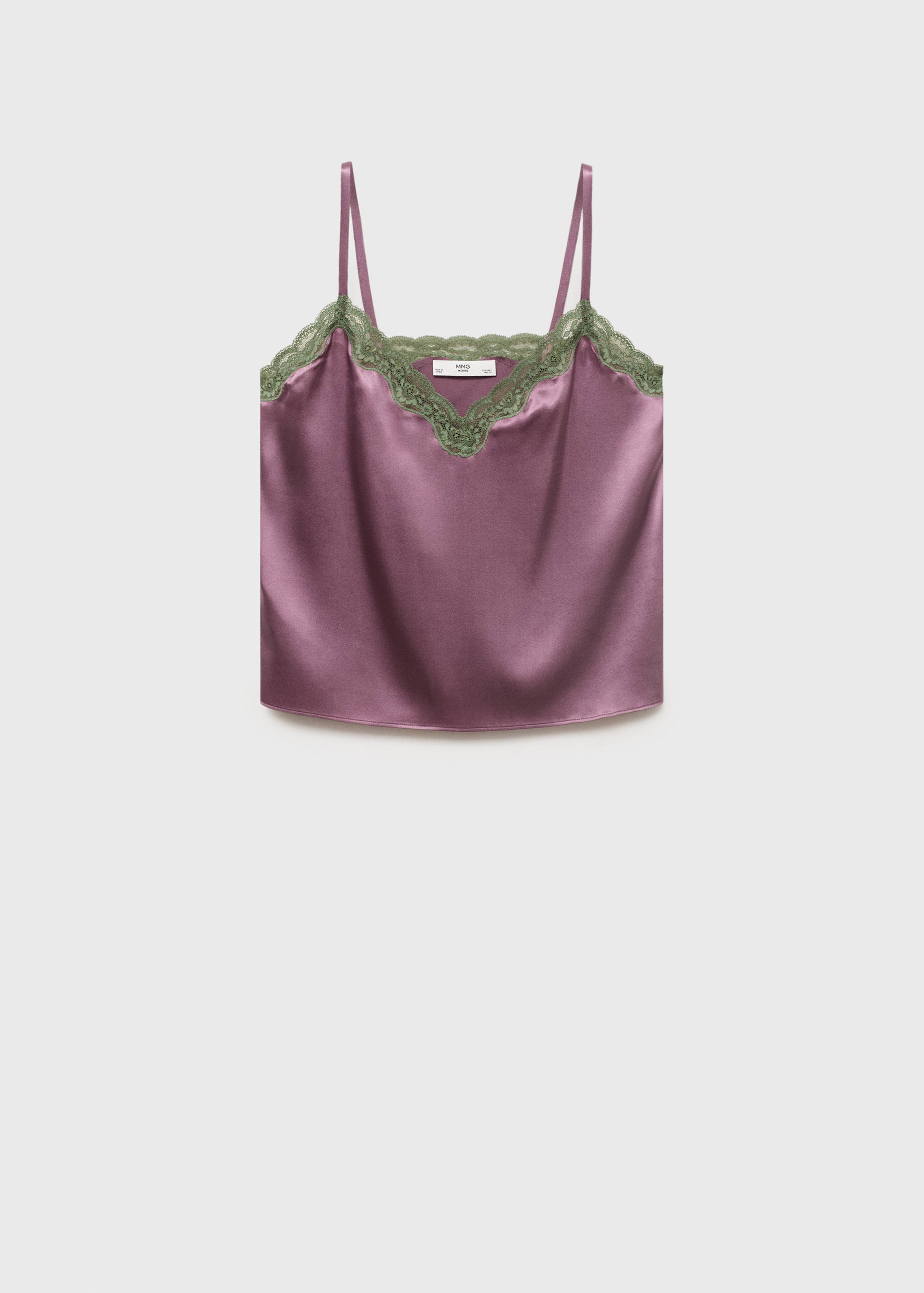 Sidentopp med kontrasterande spetsdetaljer - Artikel utan modell