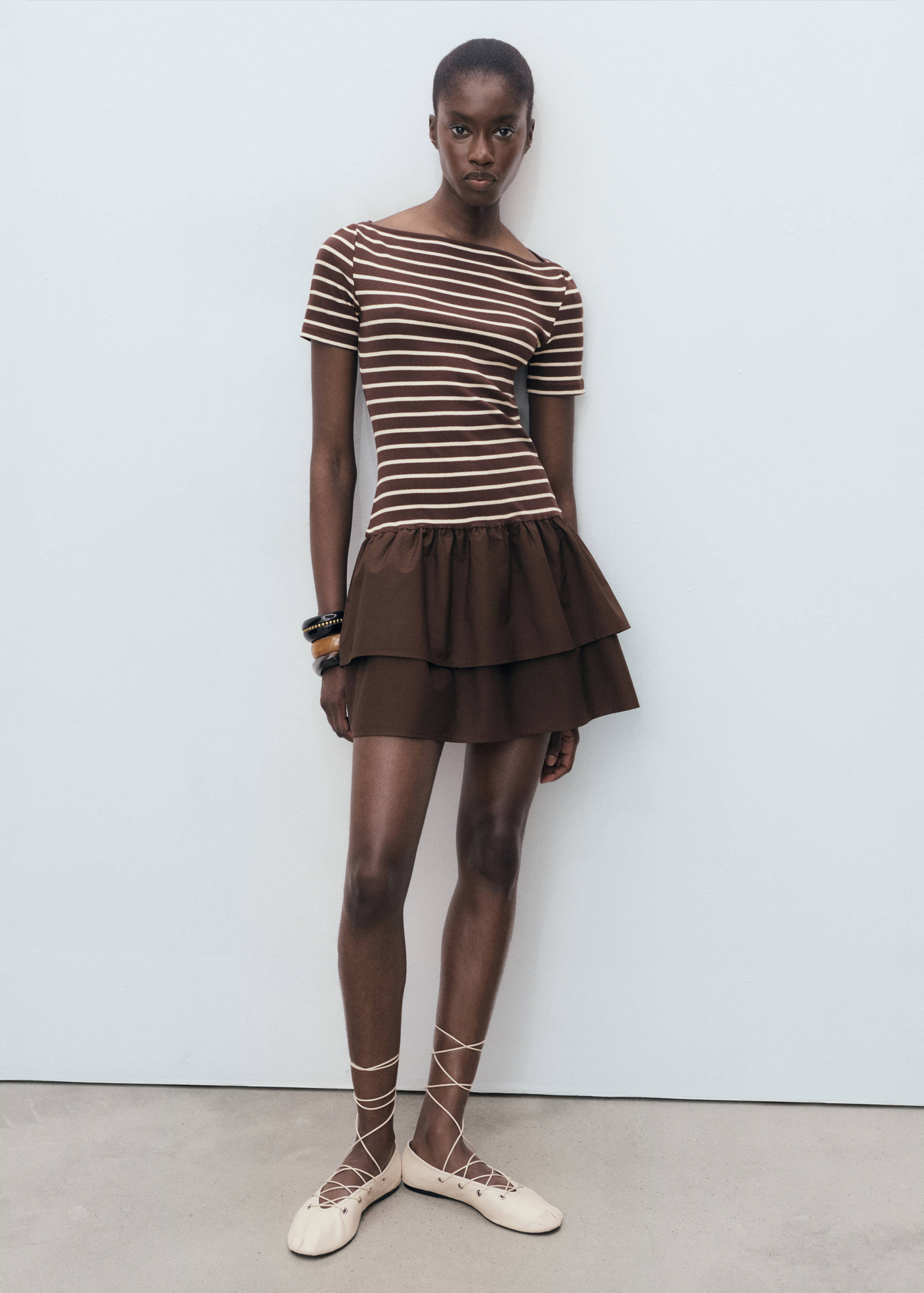 Mixed striped dress - General plane