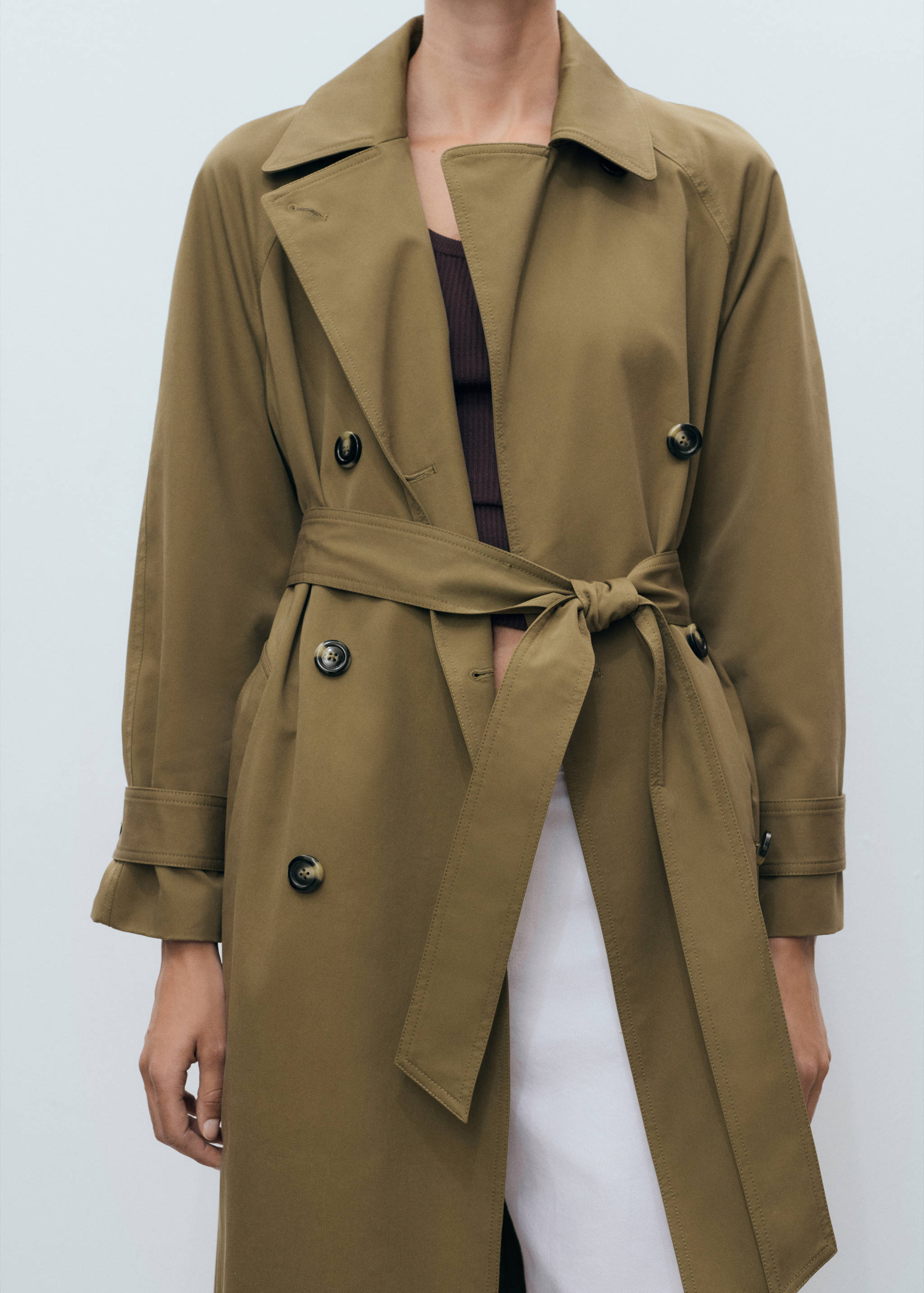 Langer zweireihiger Trenchcoat - Detail des Artikels 6