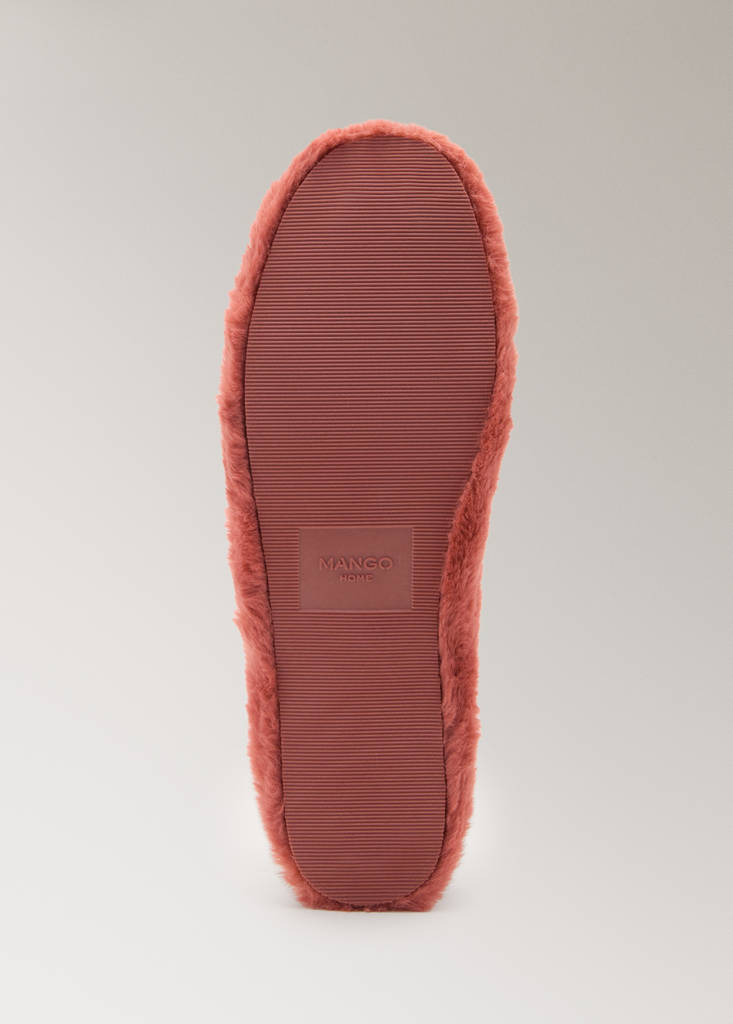 Faux-fur ballerina flats — Burnt Orange