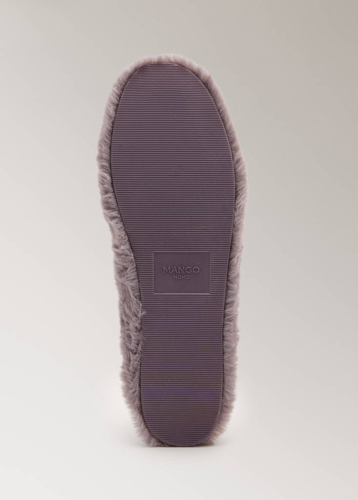 Faux-fur ballerina flats — Dark Red