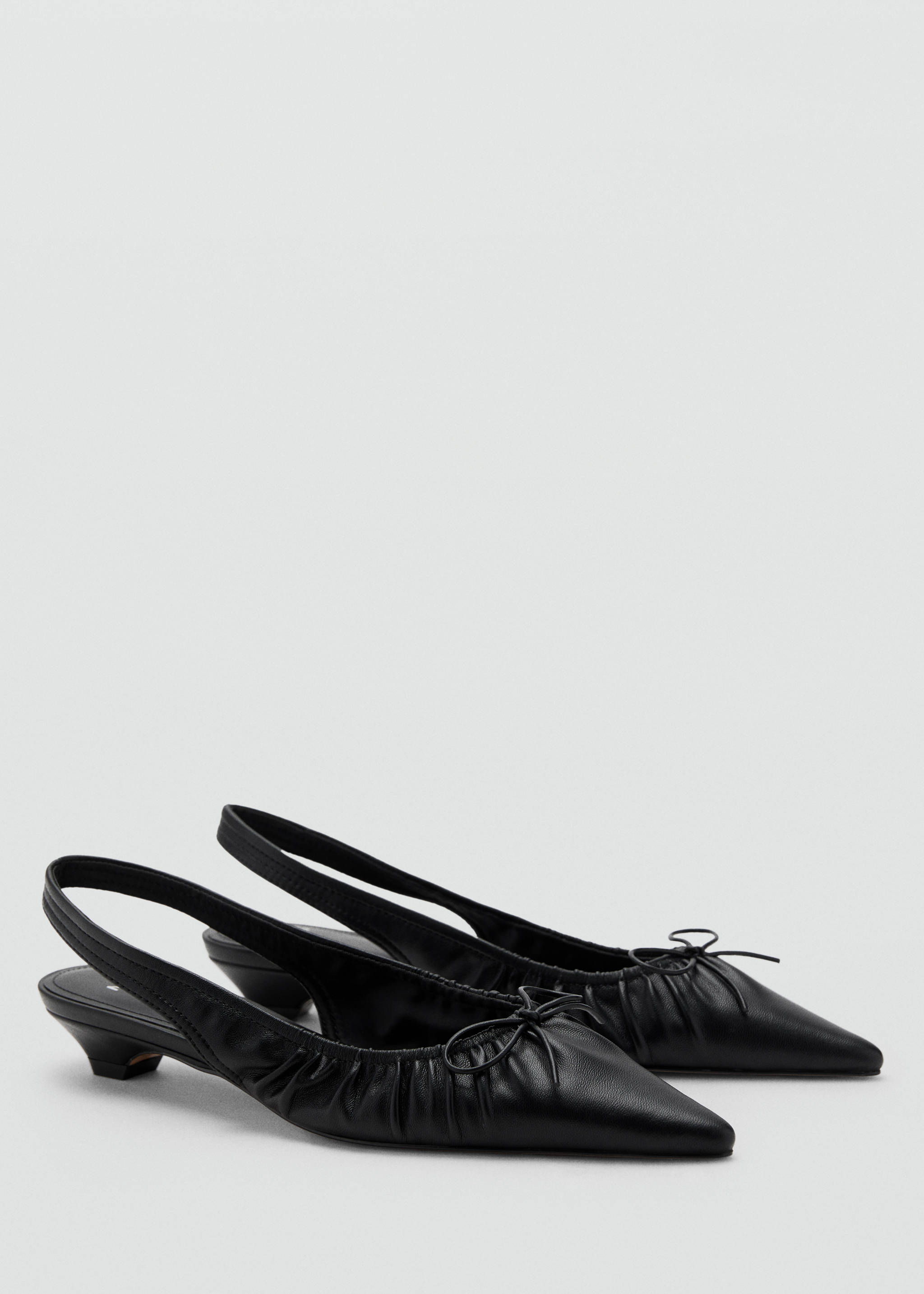 High-heel shoes with ruched bow - Medium plane