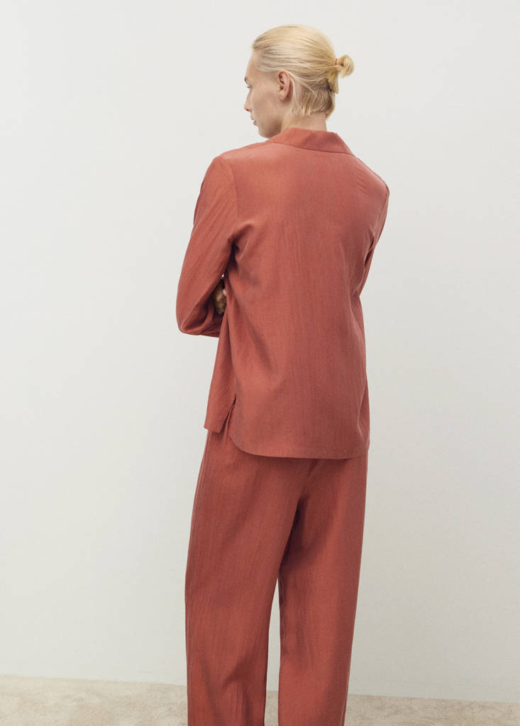 Silk long shirt — Burnt Orange
