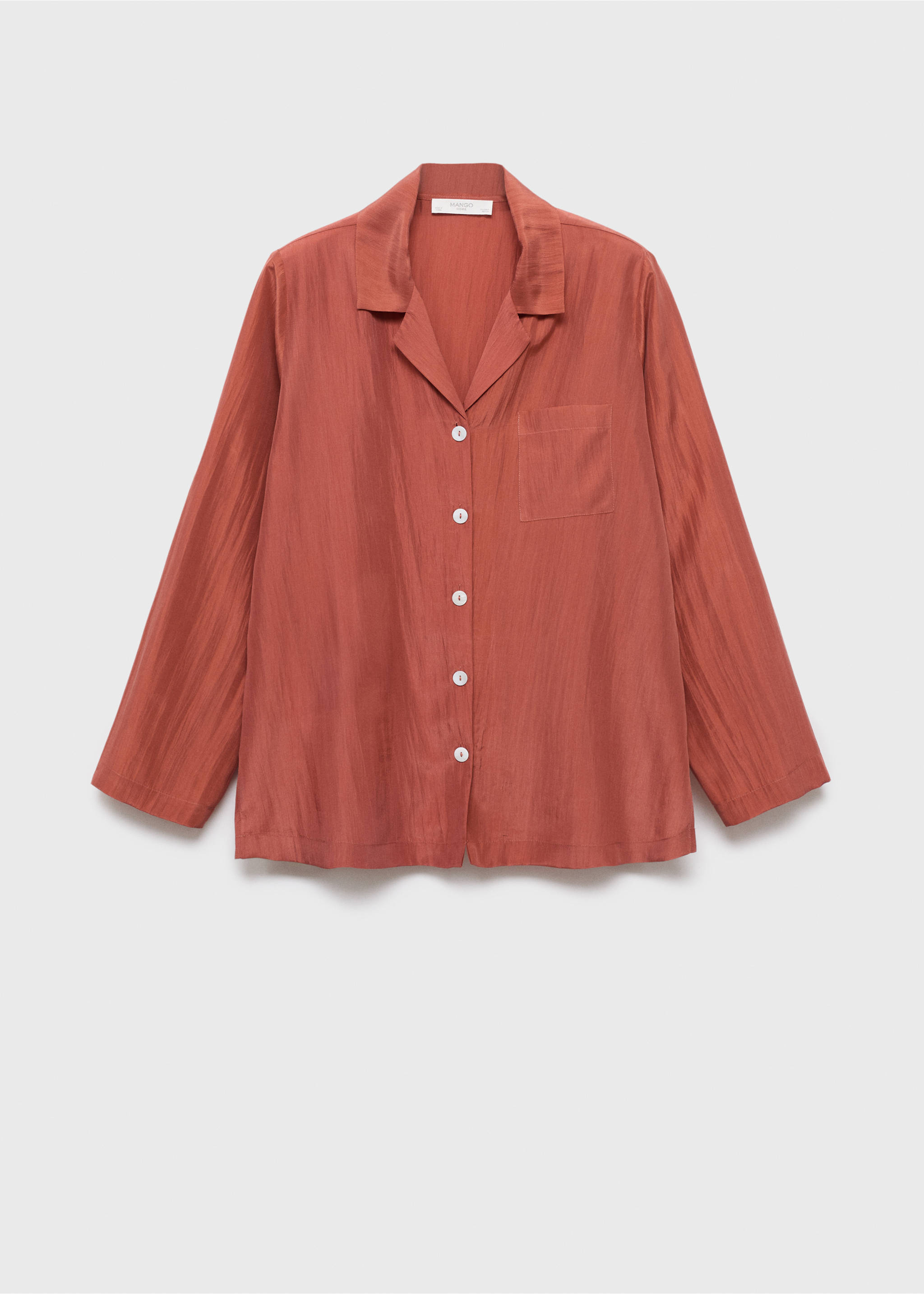 Silk long shirt - Article without model, Burnt Orange. Ref: 17064126-00.