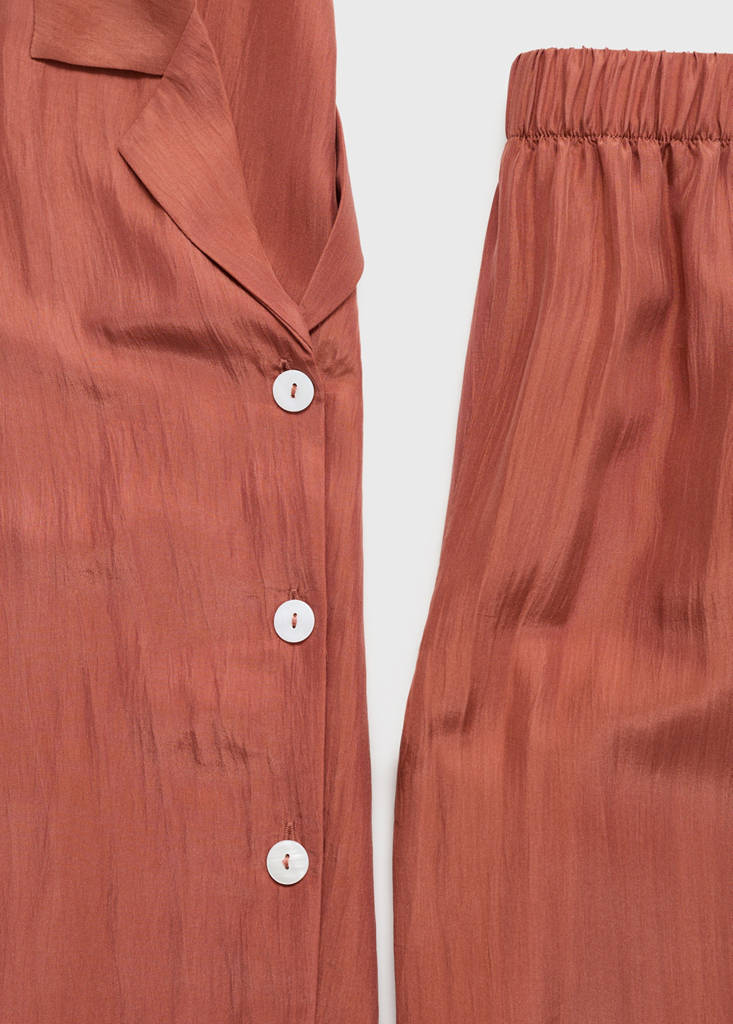 Silk long shirt — Burnt Orange