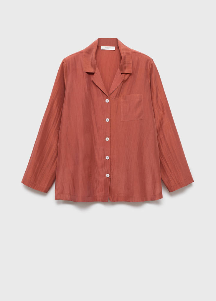 Silk long shirt — Burnt Orange