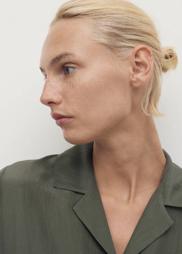Silk long shirt — Forest Green