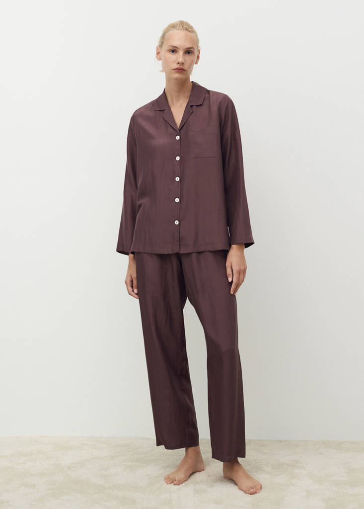 Silk long shirt — Blackberry