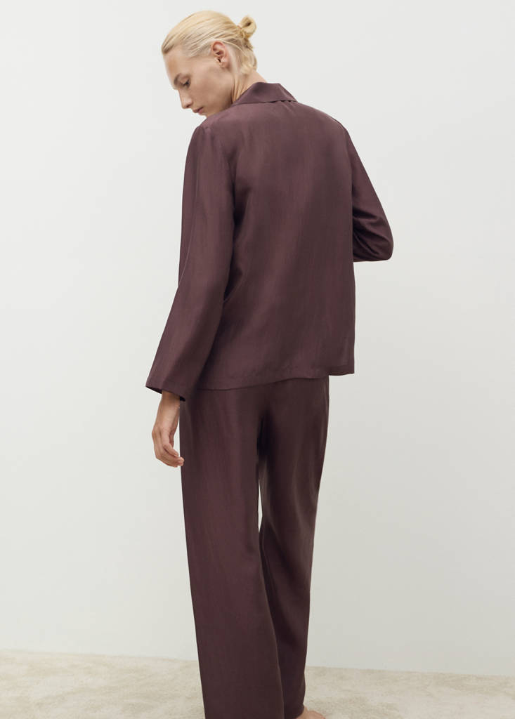 Silk long shirt — Blackberry