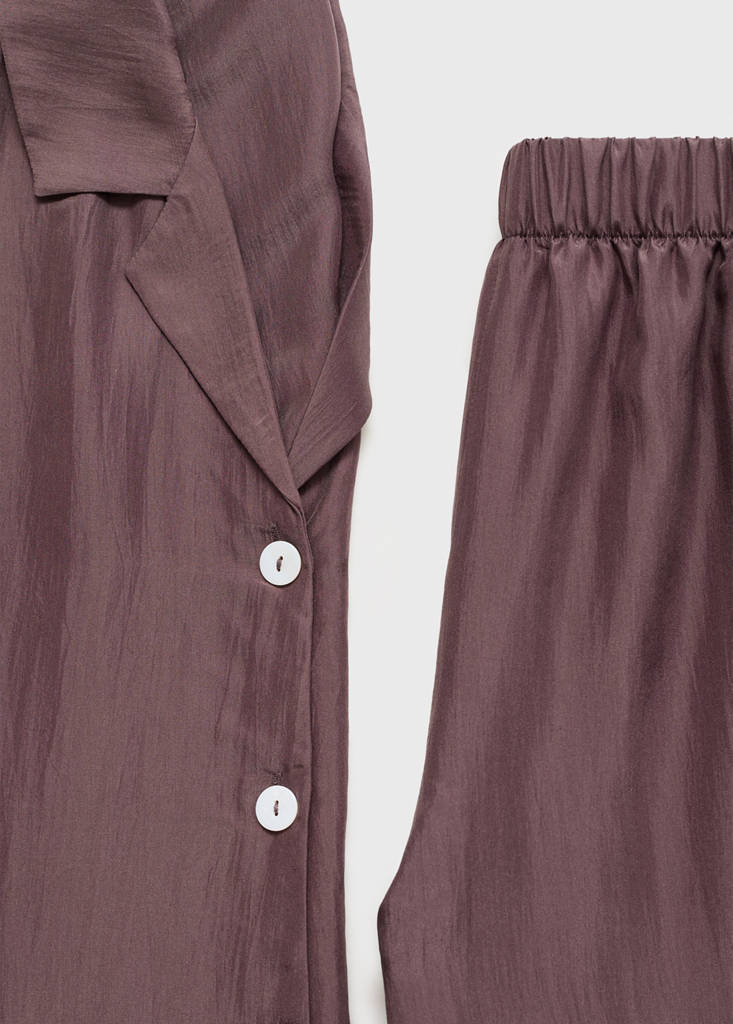 Silk long shirt — Blackberry