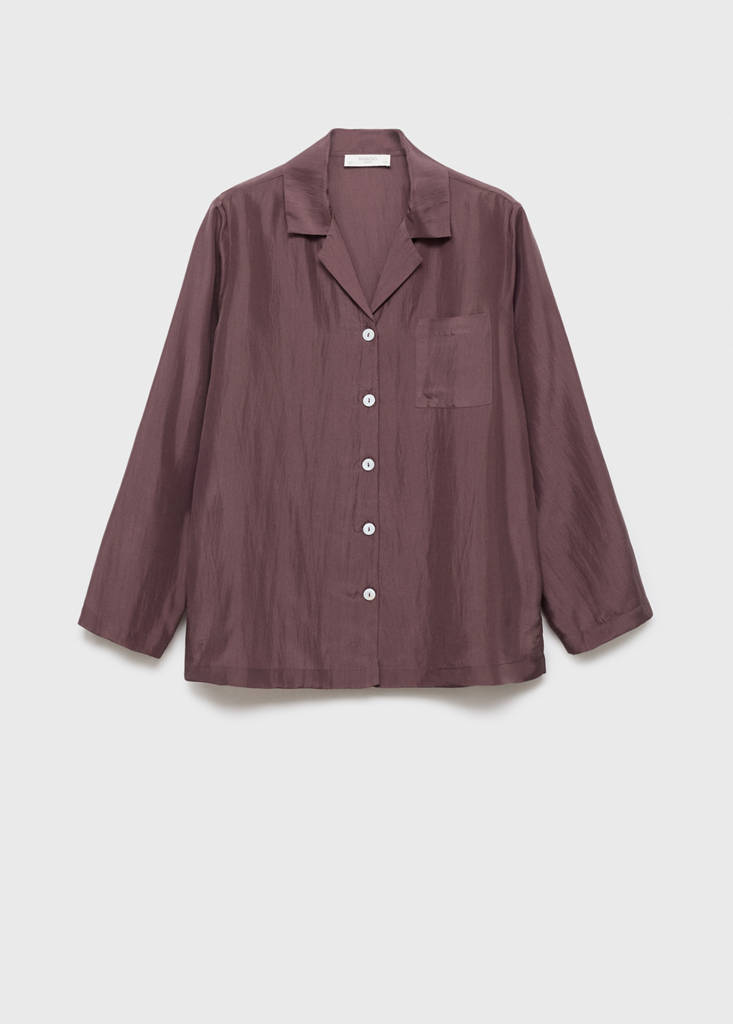 Silk long shirt — Blackberry
