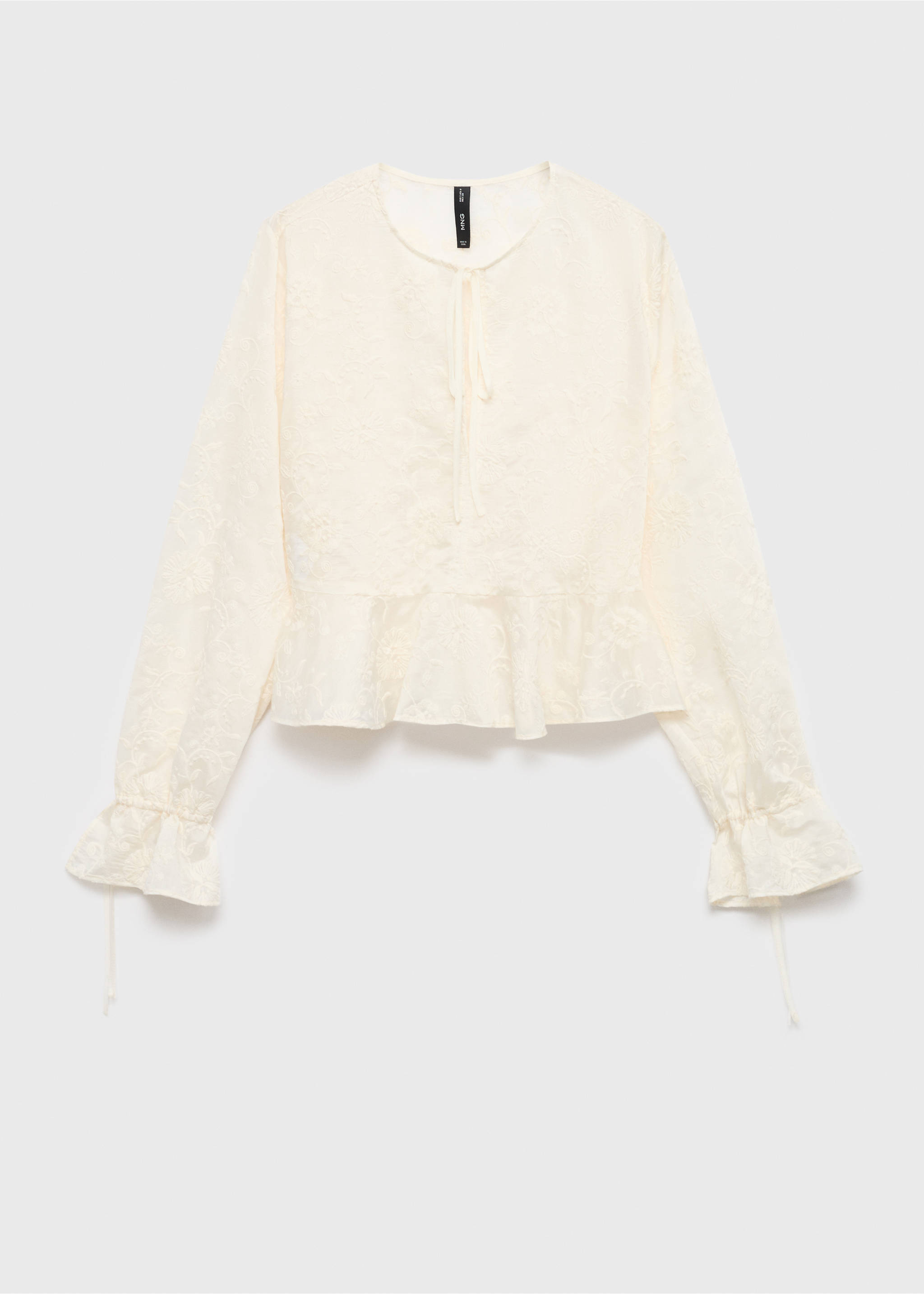 Blouse Lyocell brodée - Article sans modèle, Écru. Ref: 17064130-00.