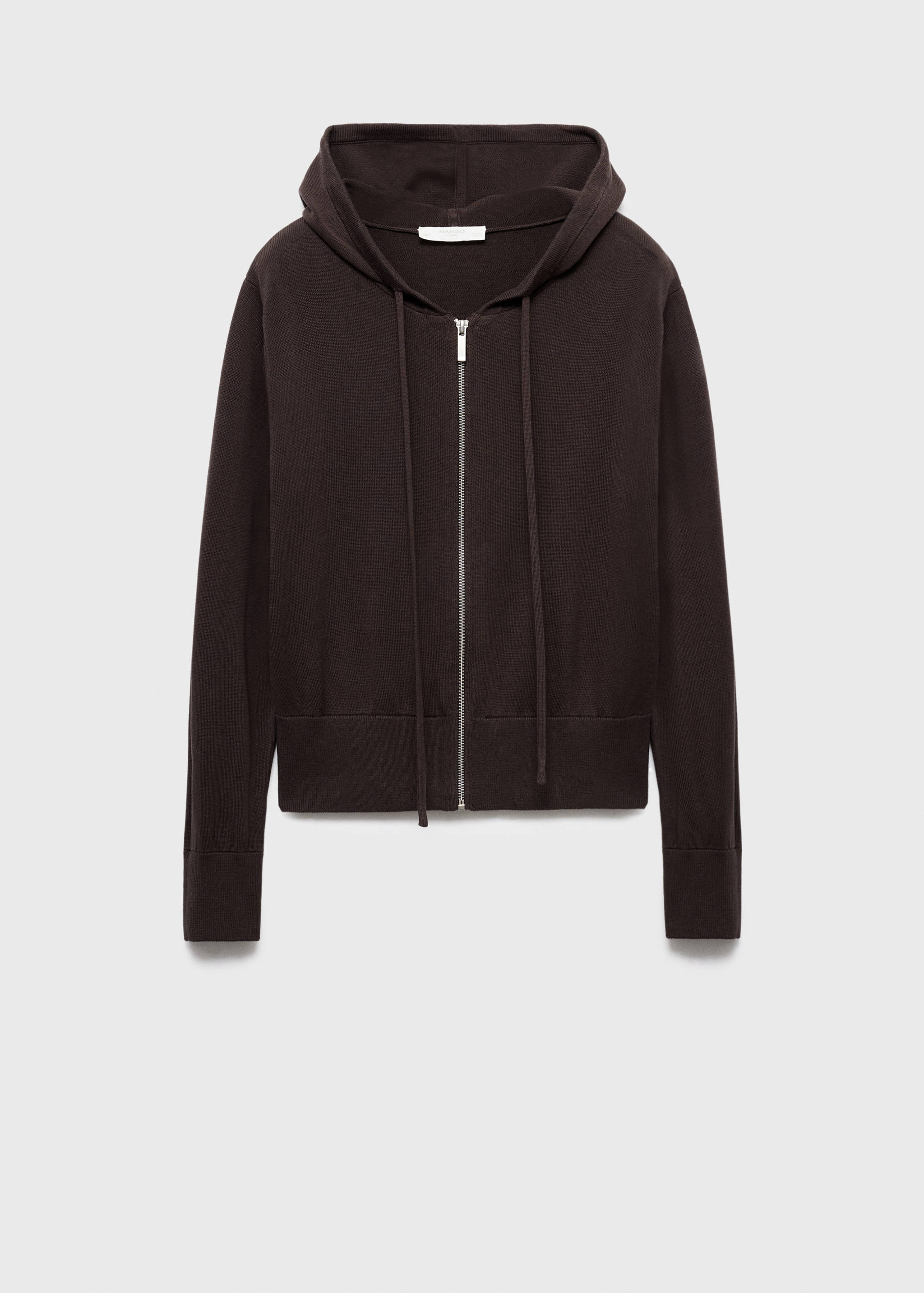 Stickad kofta i bomull med huva - Artikel utan modell