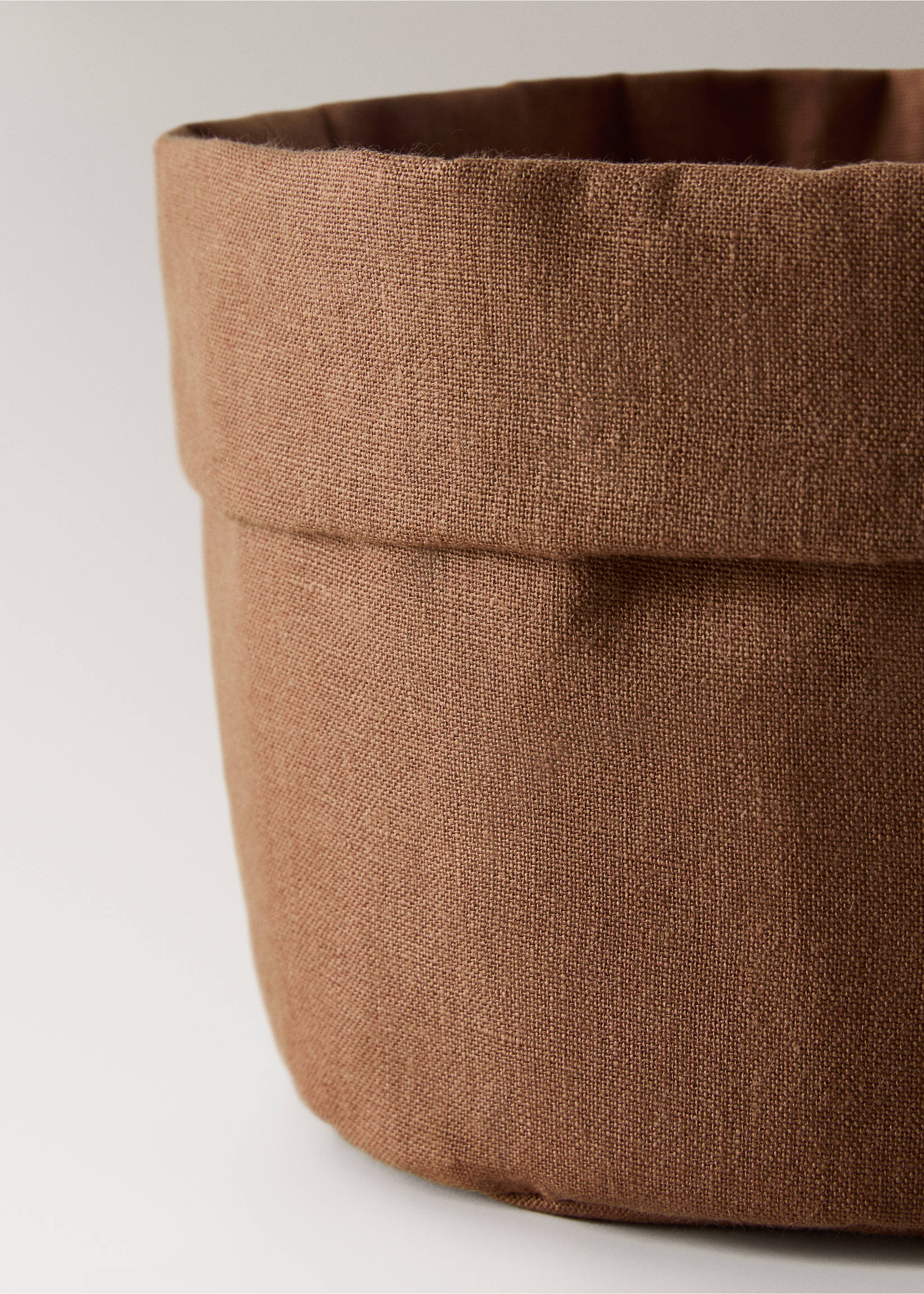 100% linen bread basket - Details of the article 1, Mustard. Ref: 17064132-00.