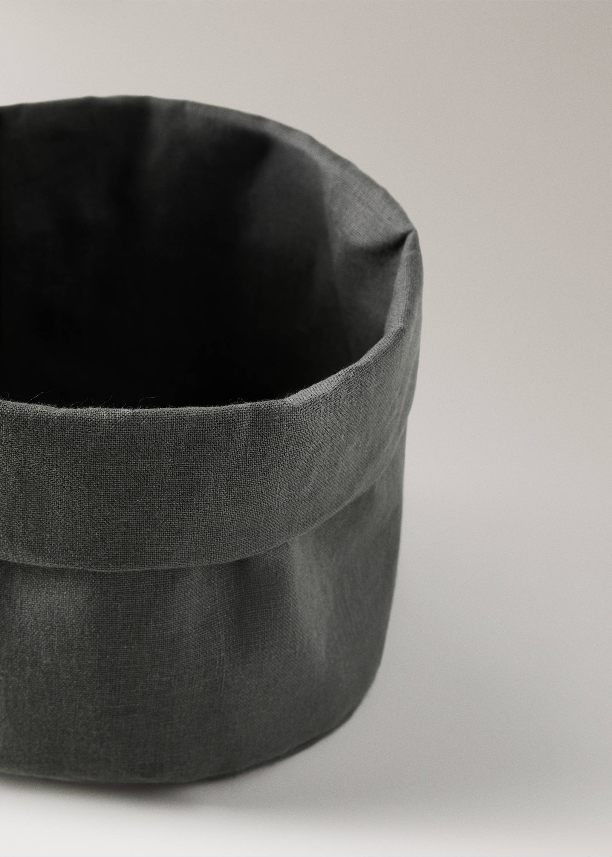 100% linen bread basket - Details of the article 2, Khaki. Ref: 17064132-00.