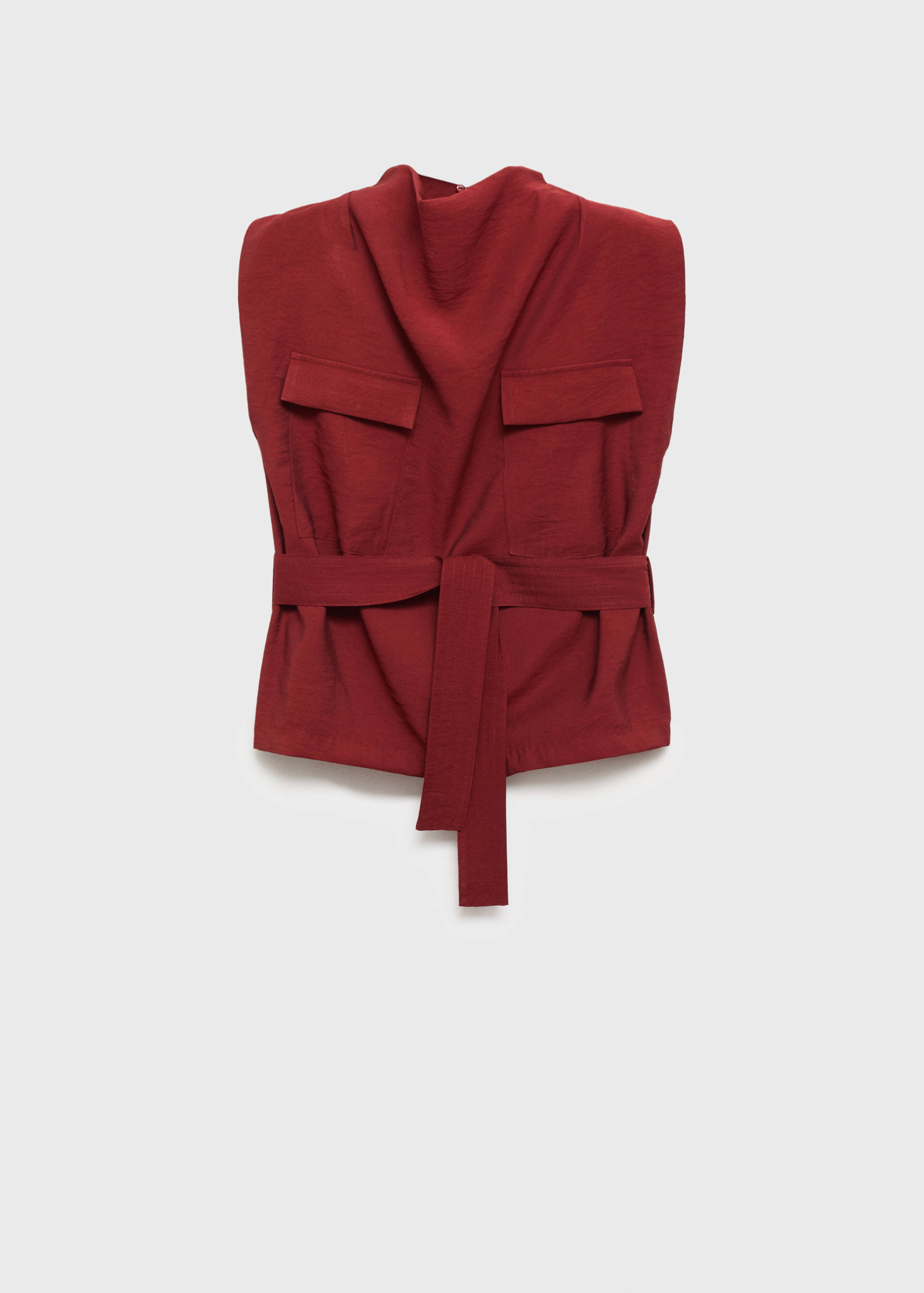 Blusa cuello drapeado cinturón - Artículo sin modelo