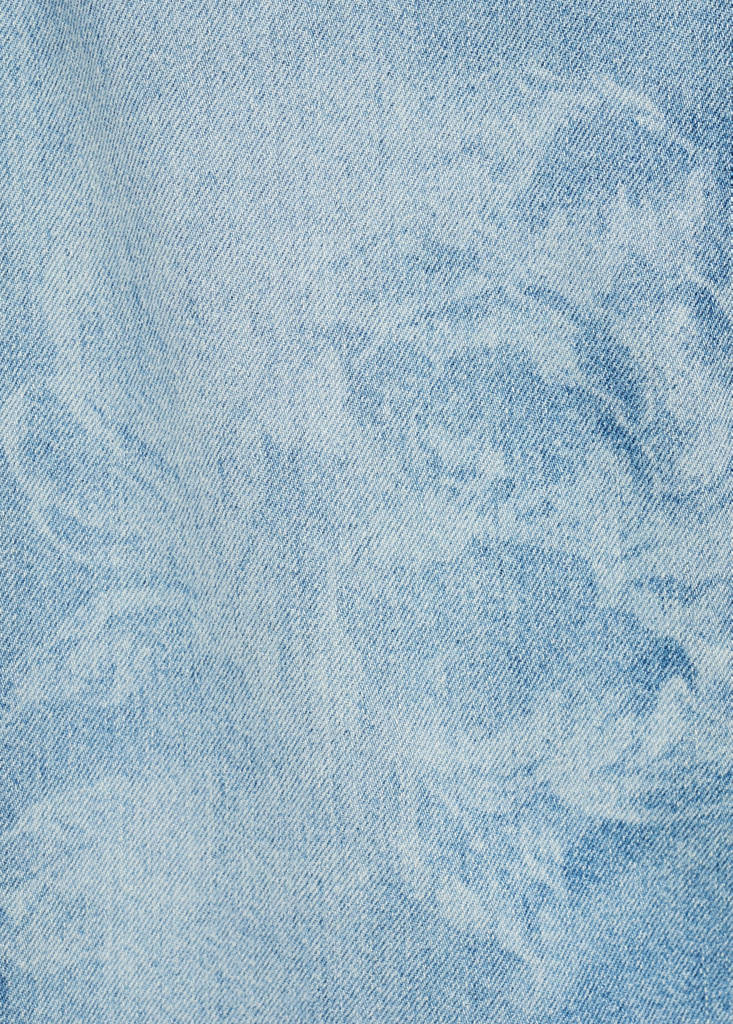 Straight-leg jeans with floral pattern — Medium Blue