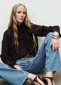Straight-leg jeans with floral pattern — Medium Blue 13