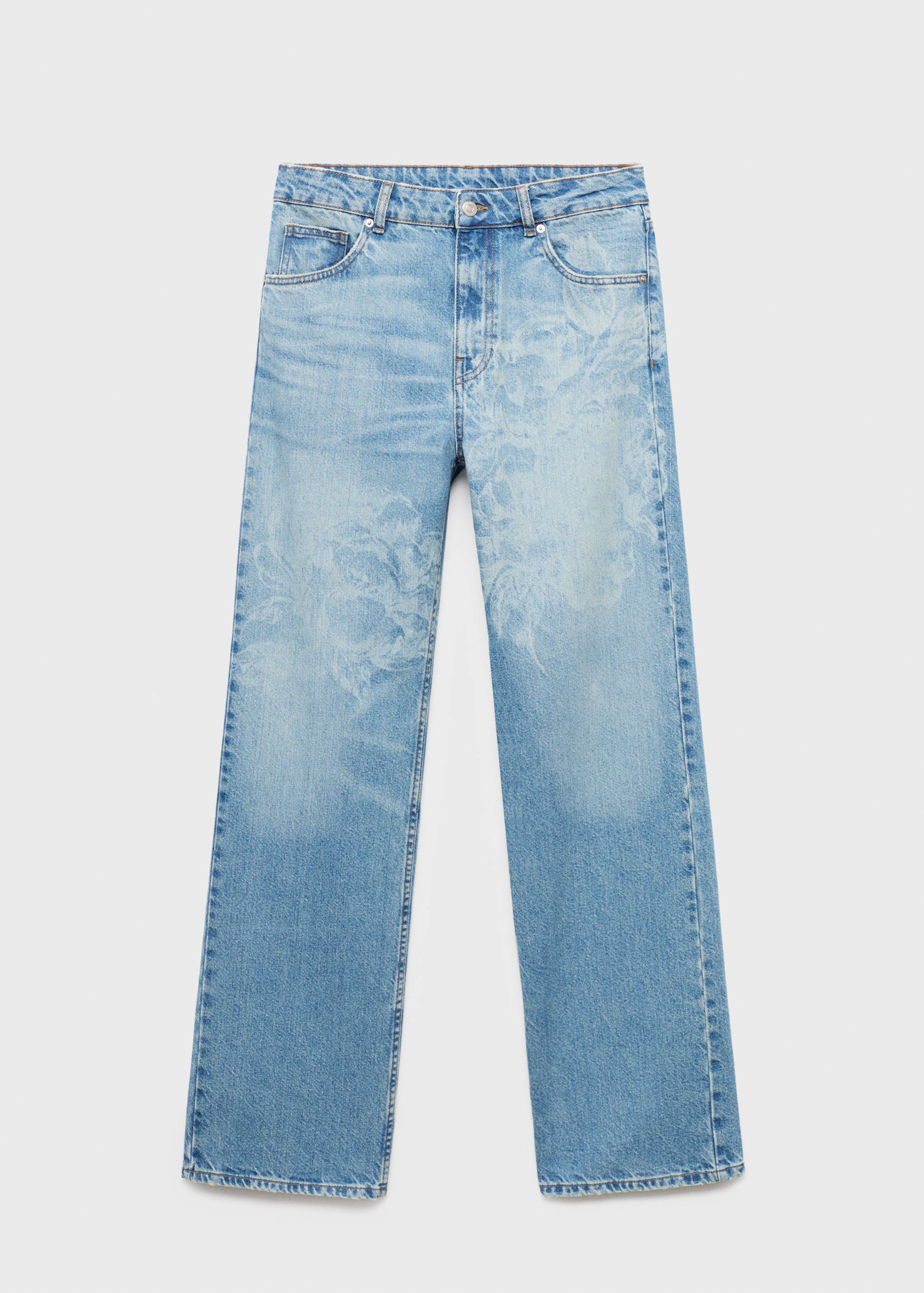 Jeans rectos estampado floral - Artículo sin modelo