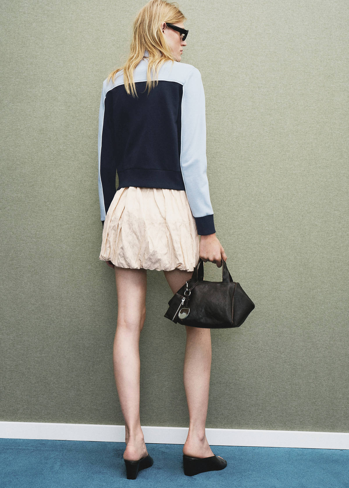 Two-tone fitted jacket — Blue