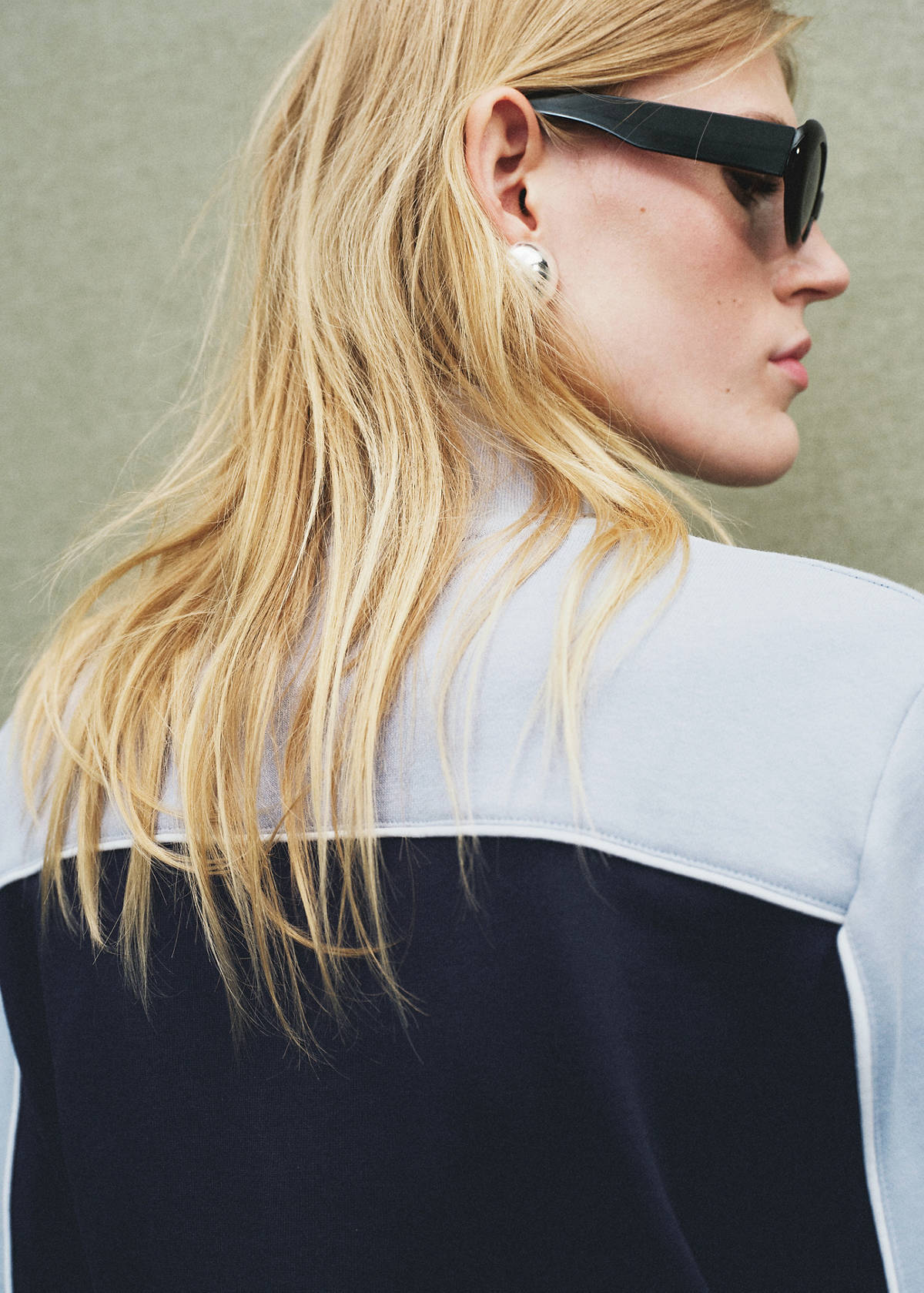 Two-tone fitted jacket — Blue