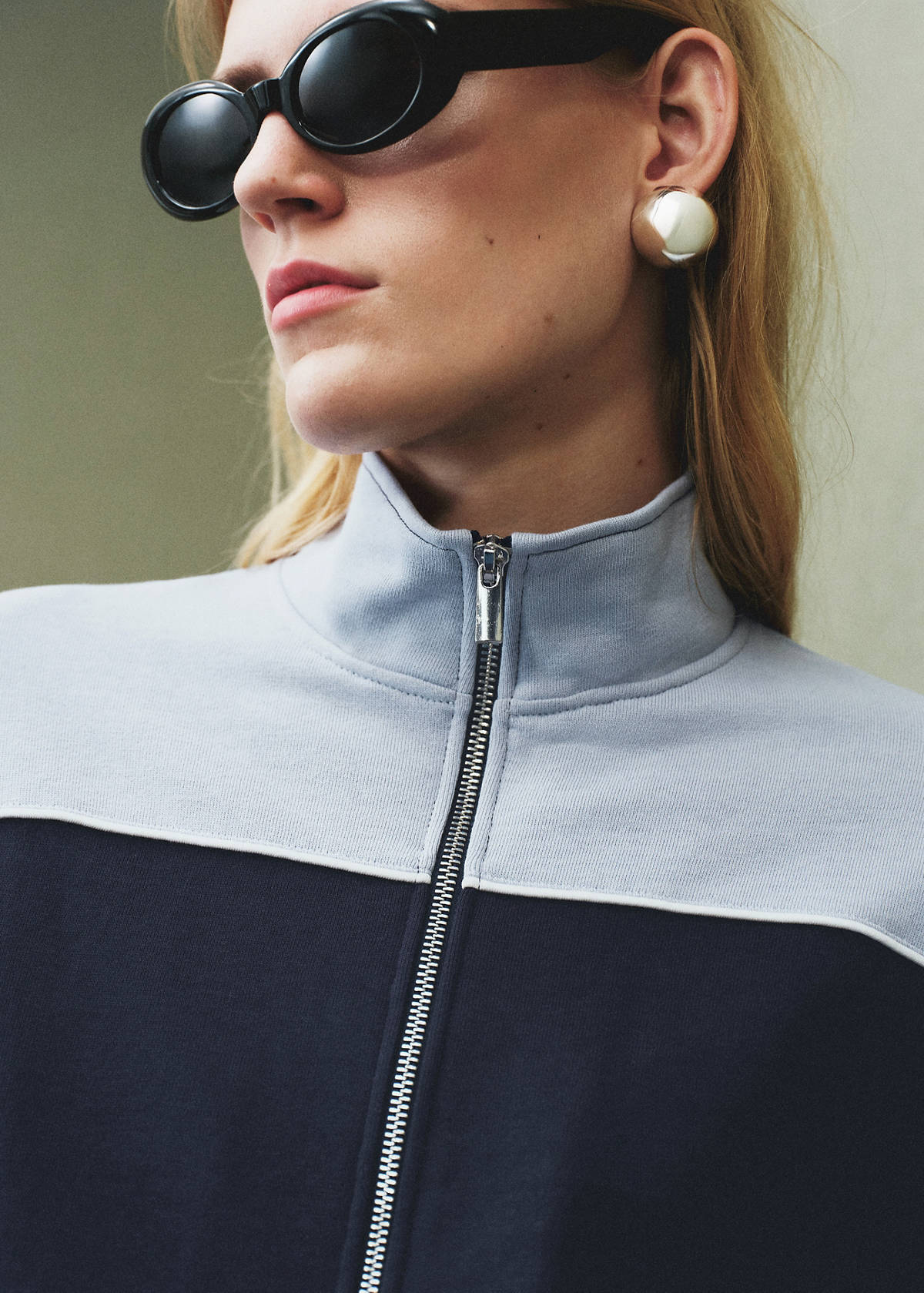 Two-tone fitted jacket — Blue