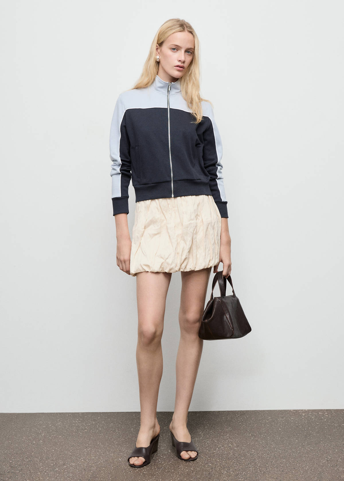Two-tone fitted jacket — Blue