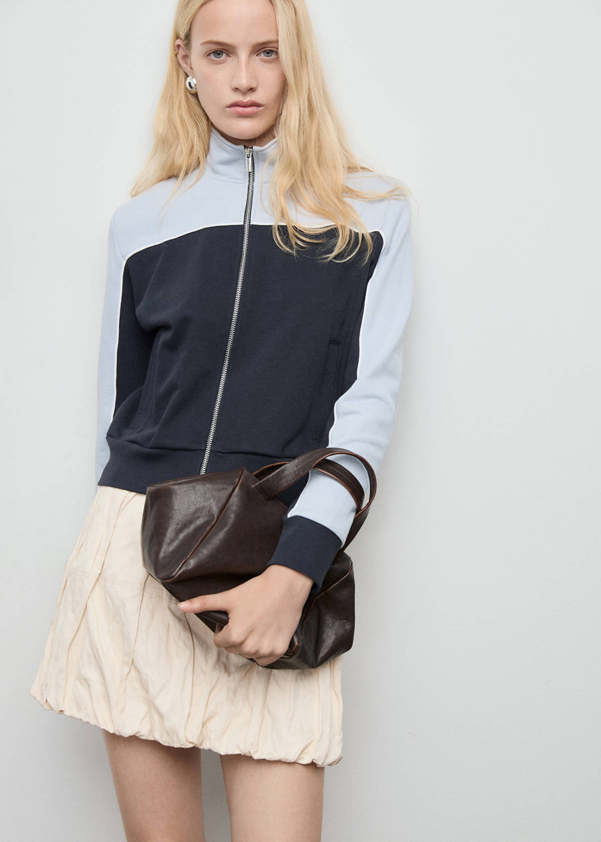 Two-tone fitted jacket — Blue