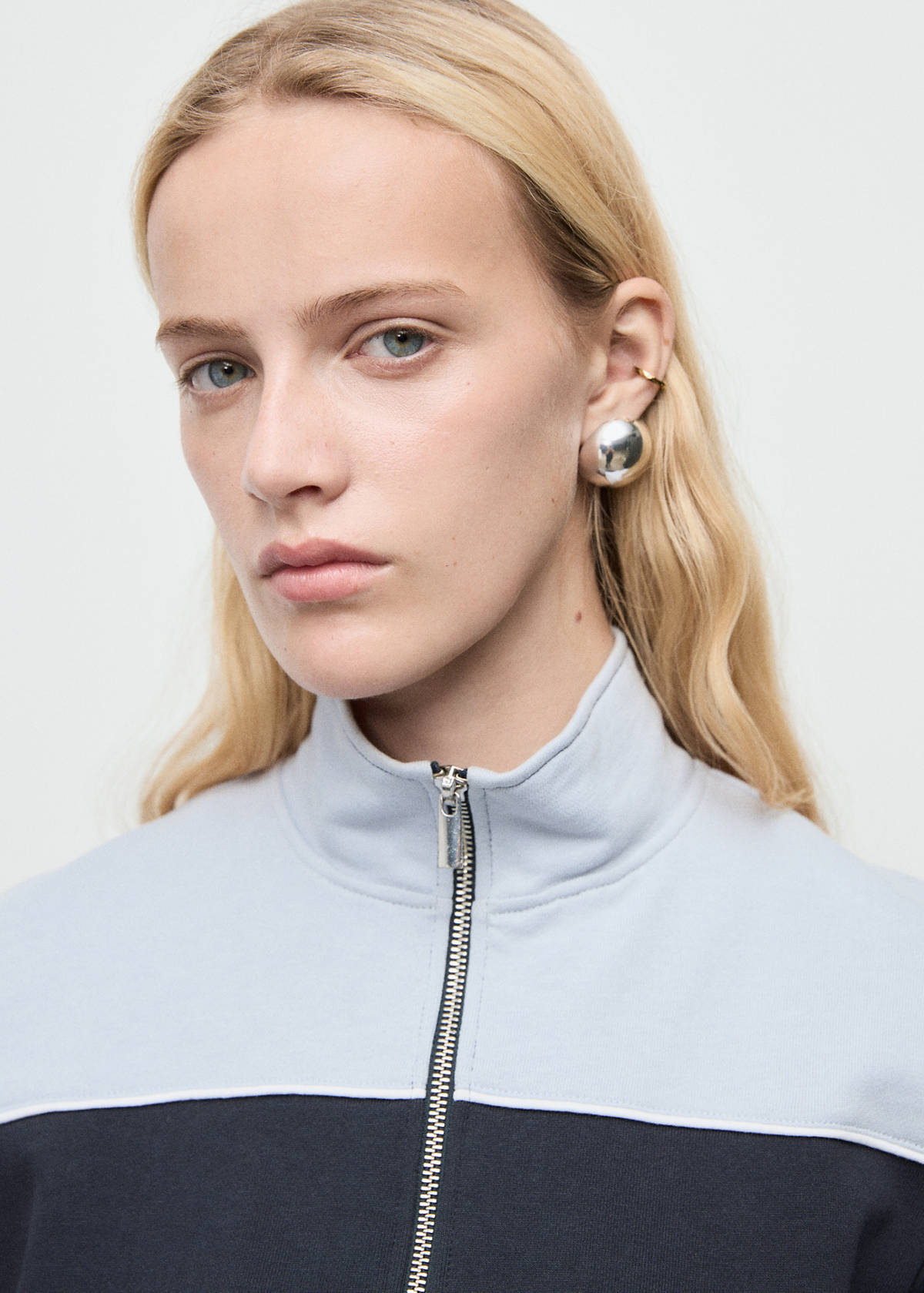 Two-tone fitted jacket — Blue