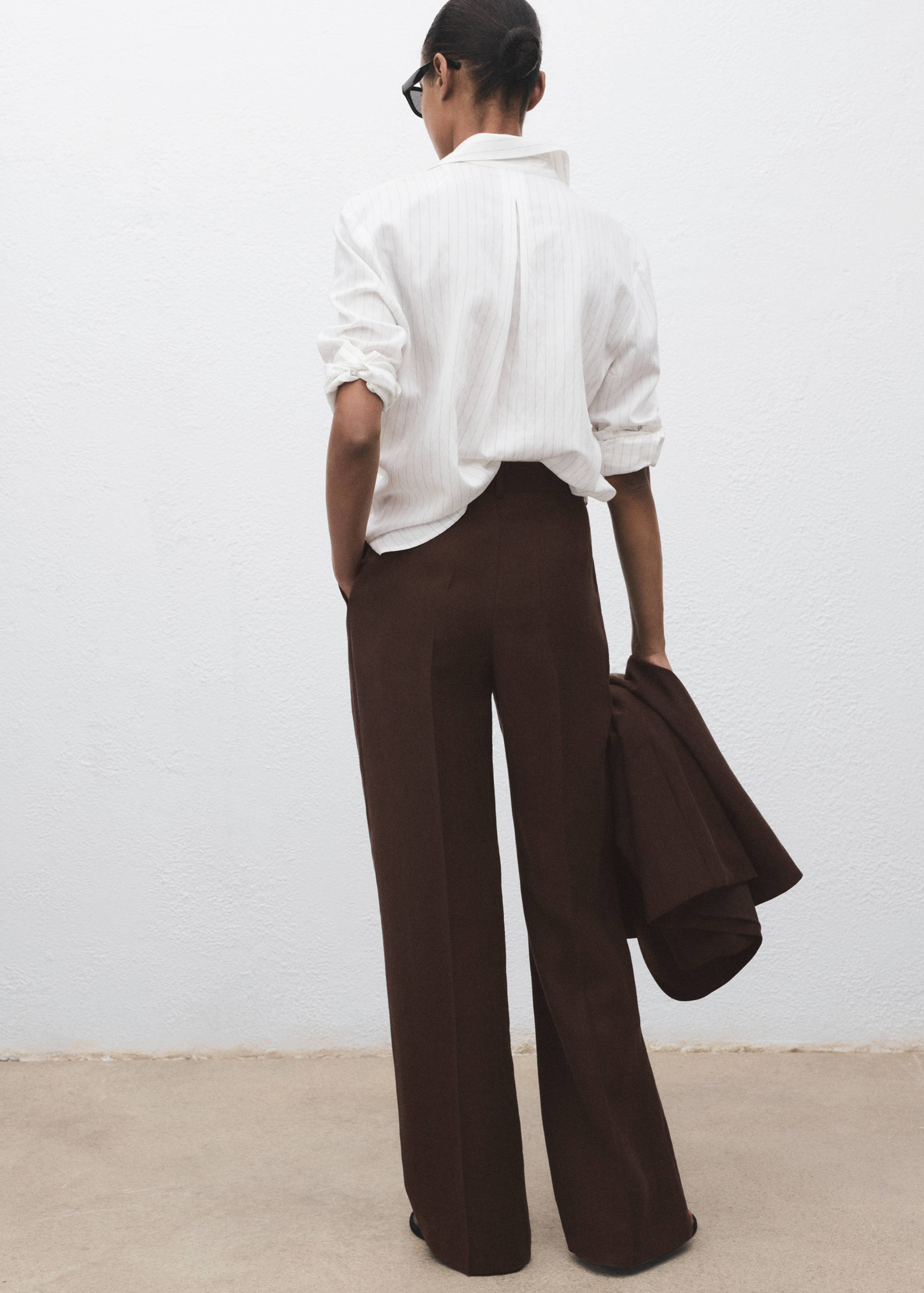 Straight lyocell suit trousers - Reverse of the article