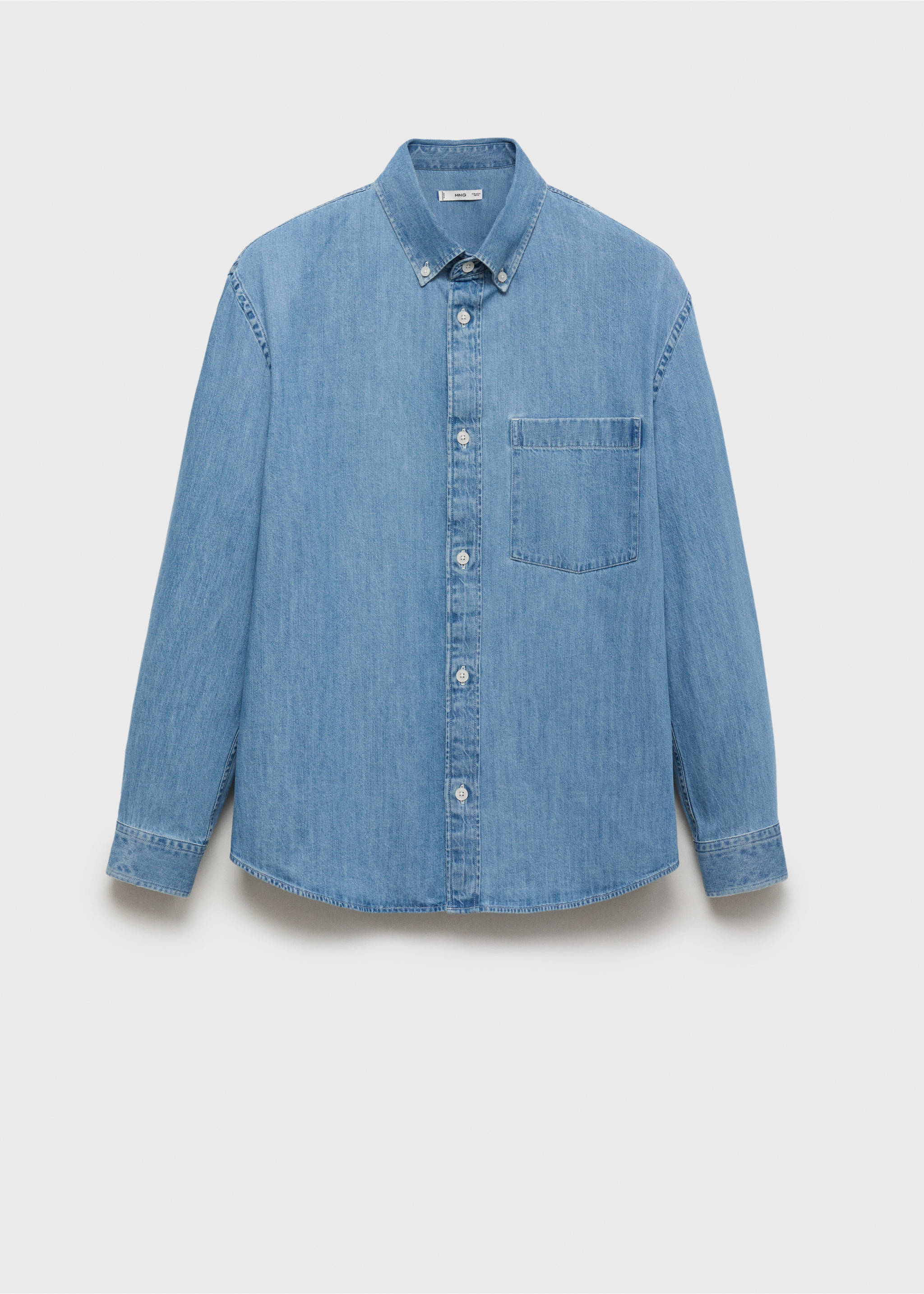 Chemise denim poche - Article sans modèle, Bleu clair. Ref: 17064416-00.
