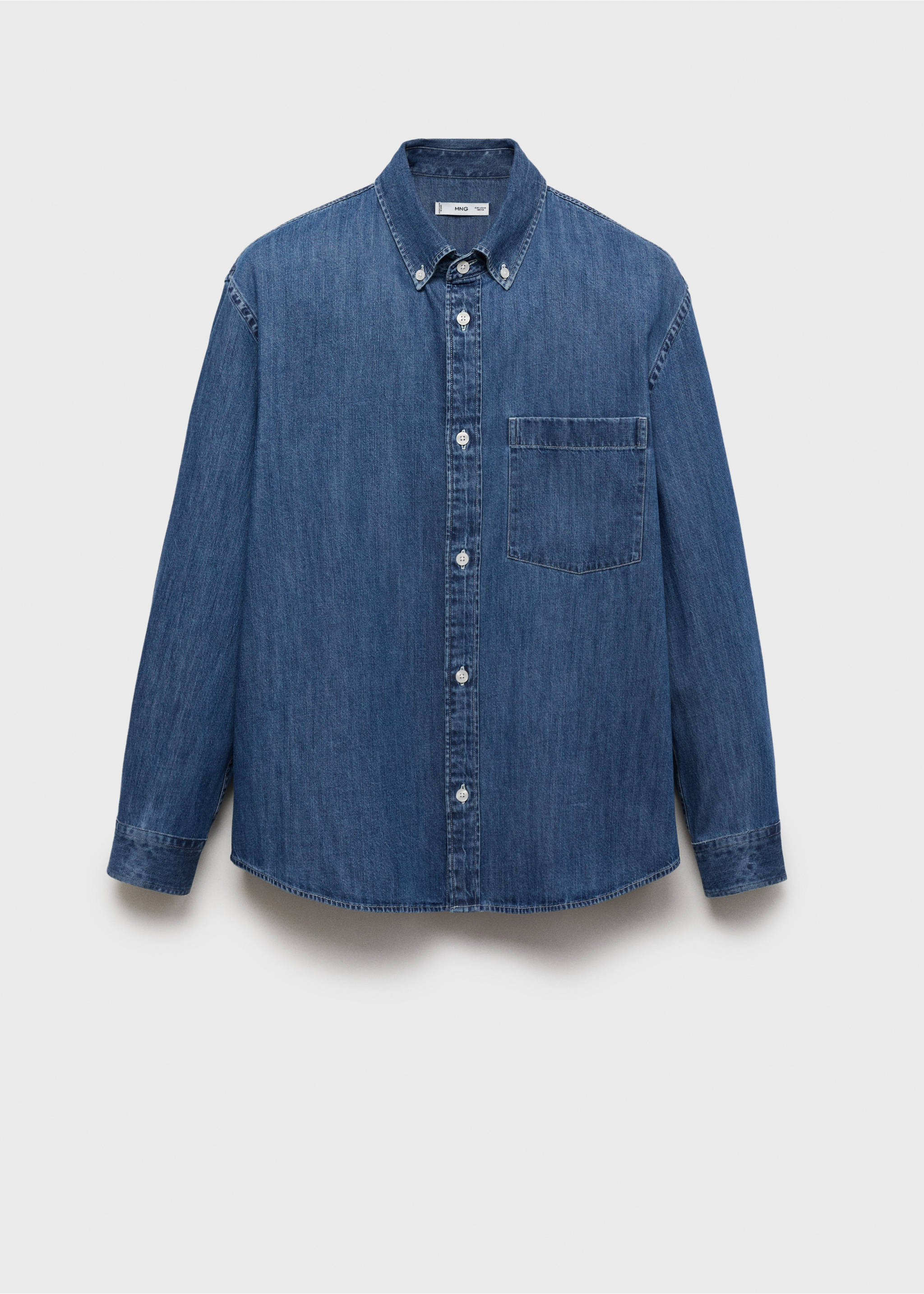 Chemise denim poche - Article sans modèle, Bleu moyen. Ref: 17064416-00.