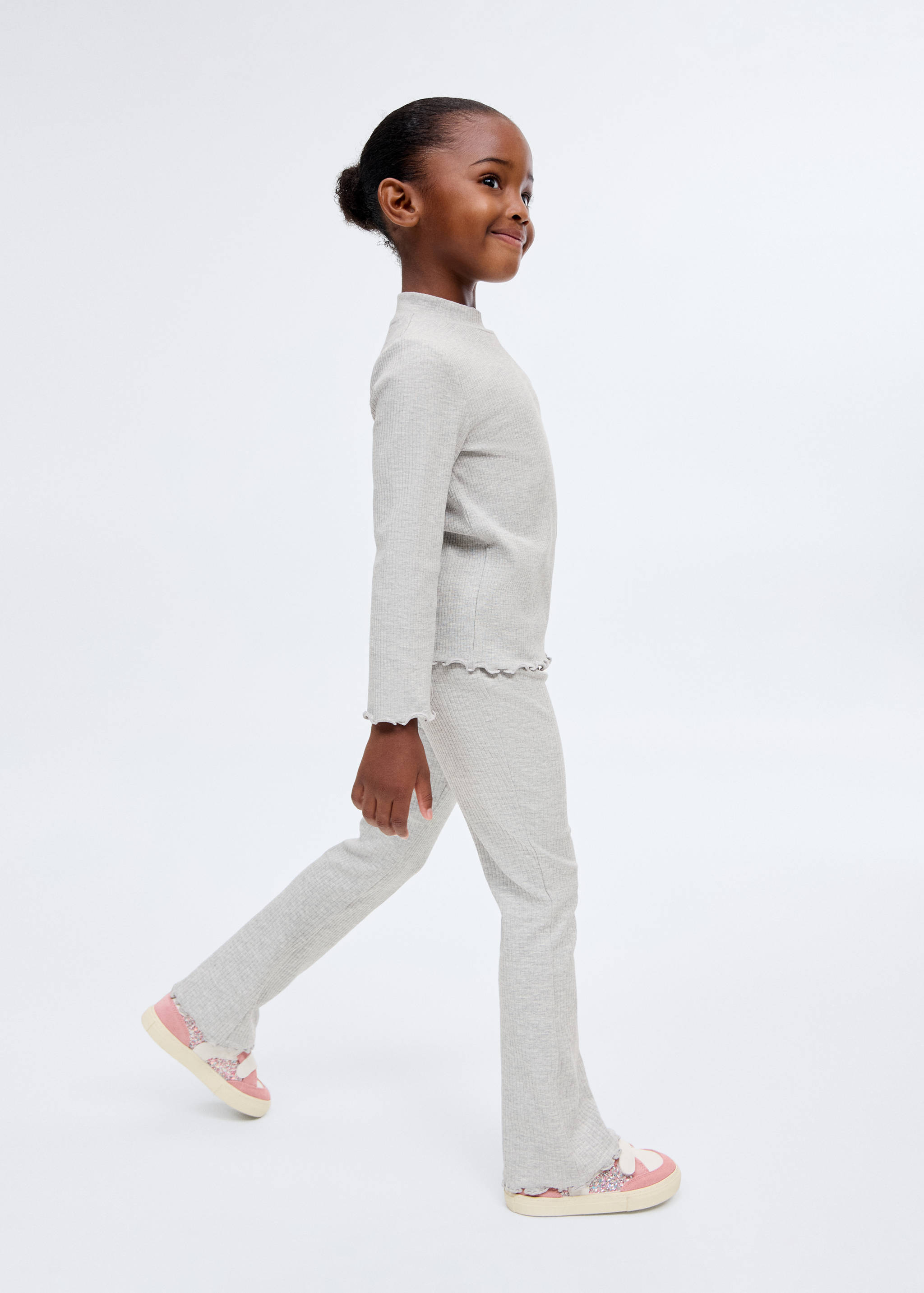 Ribbed flared leggings - General plane