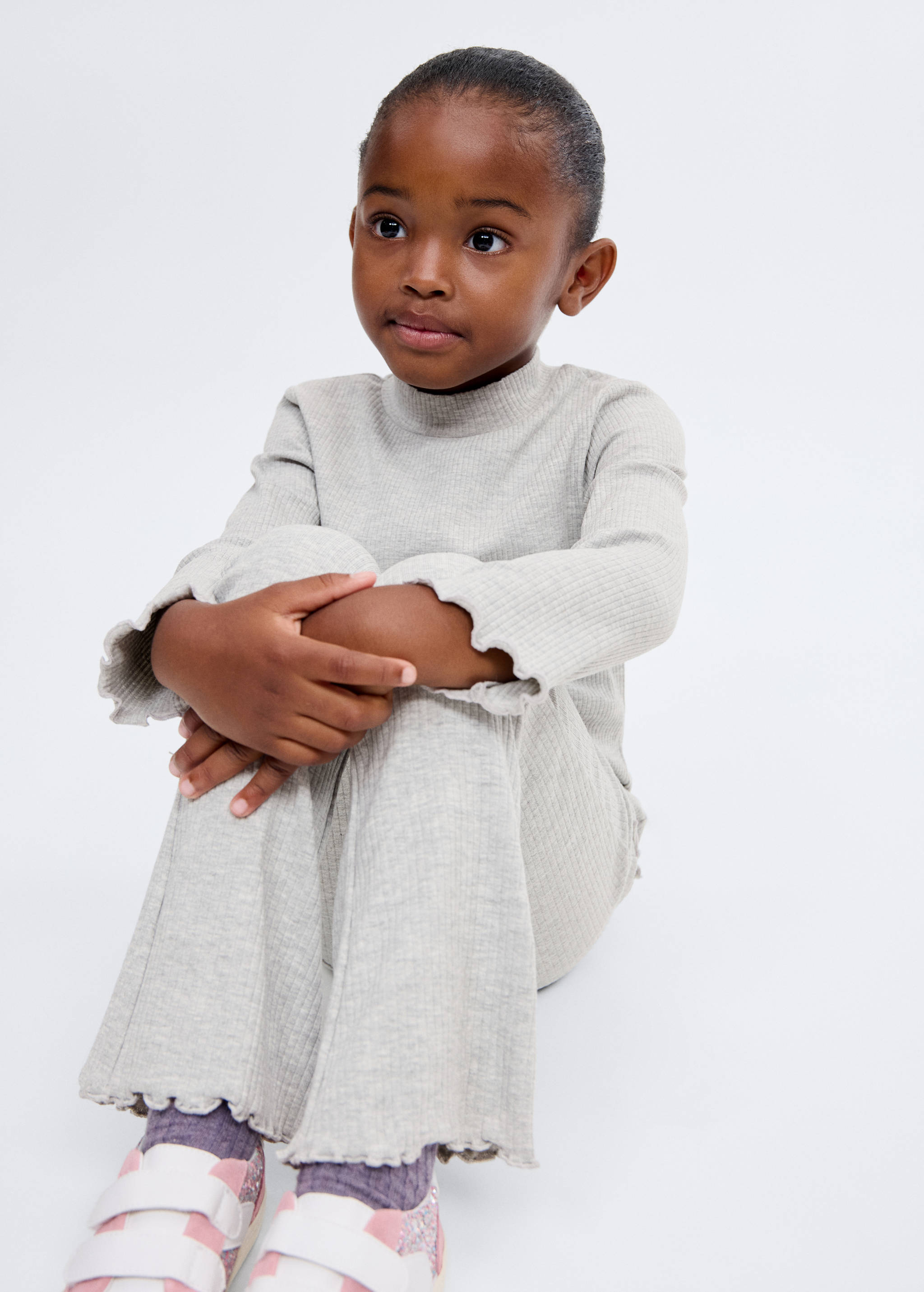 Ribbed flared leggings - Medium plane