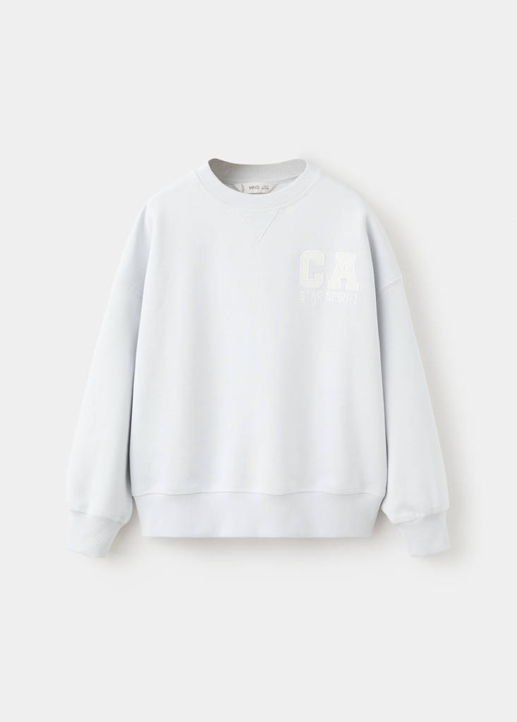 Printed cotton sweatshirt — Sky Blue