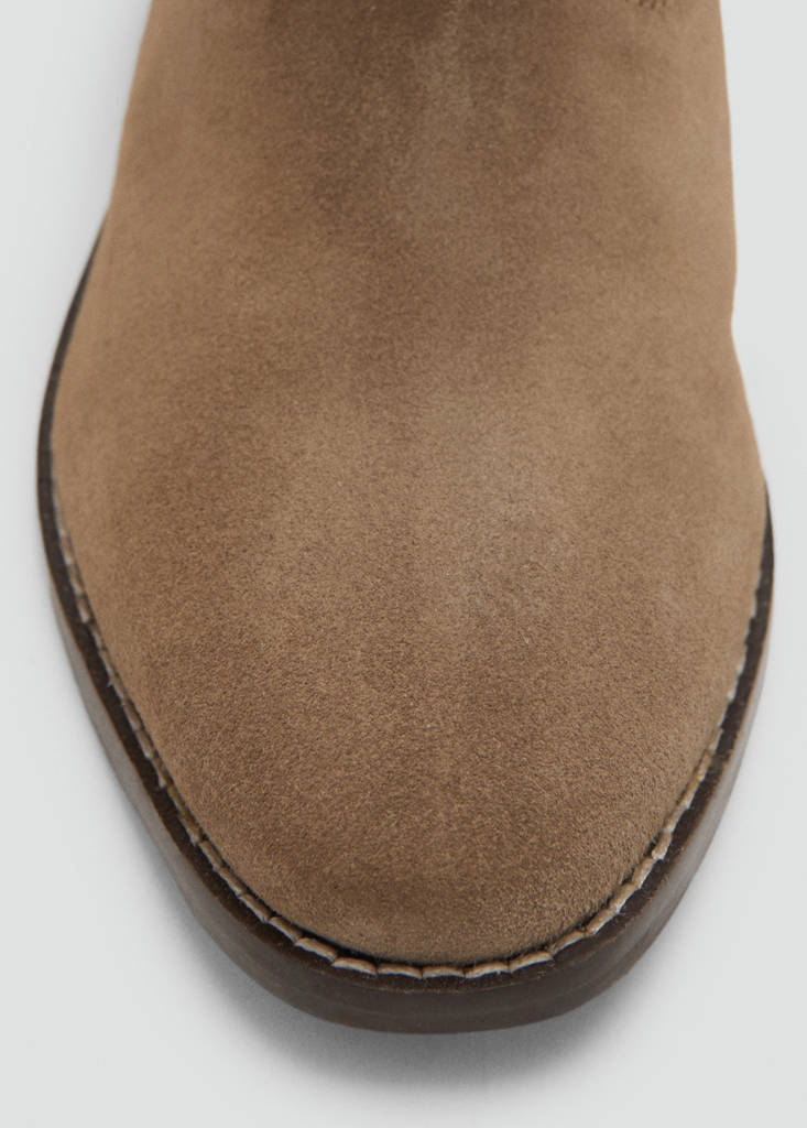 Suede cowboy ankle boots — Medium Brown