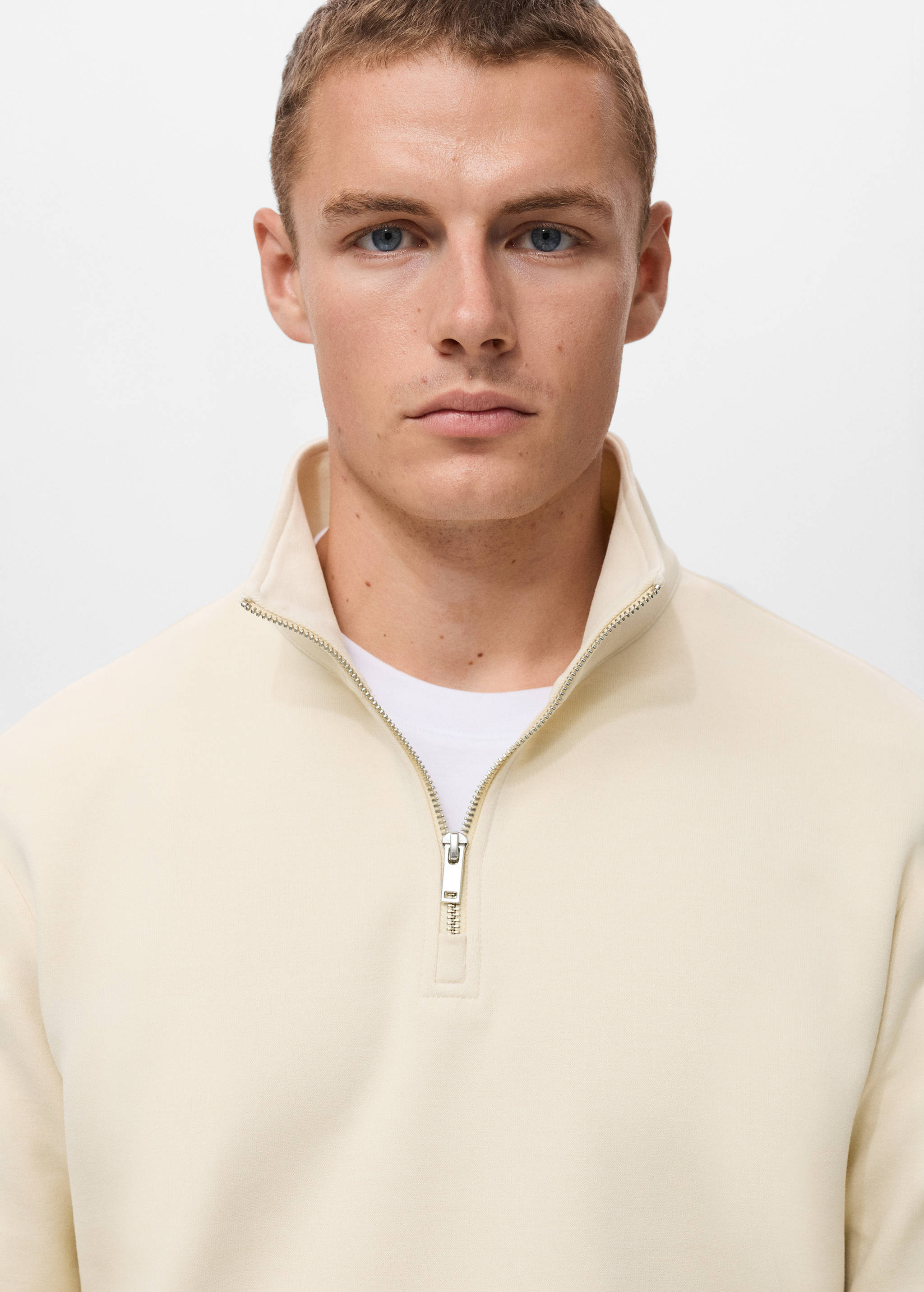 Regular-fit cotton sweatshirt with zip - Details of the article 1
