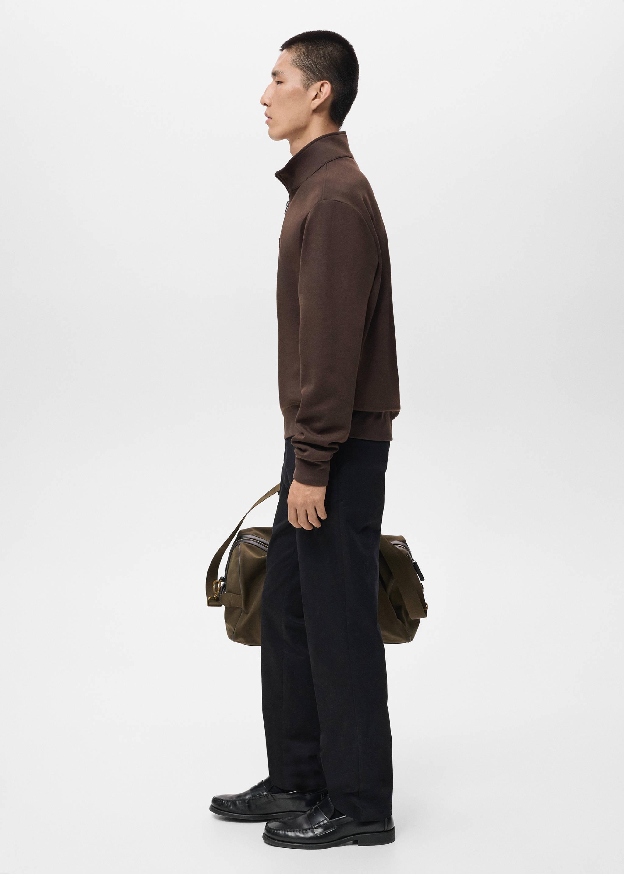 Regular-fit cotton sweatshirt with zip - Details of the article 2